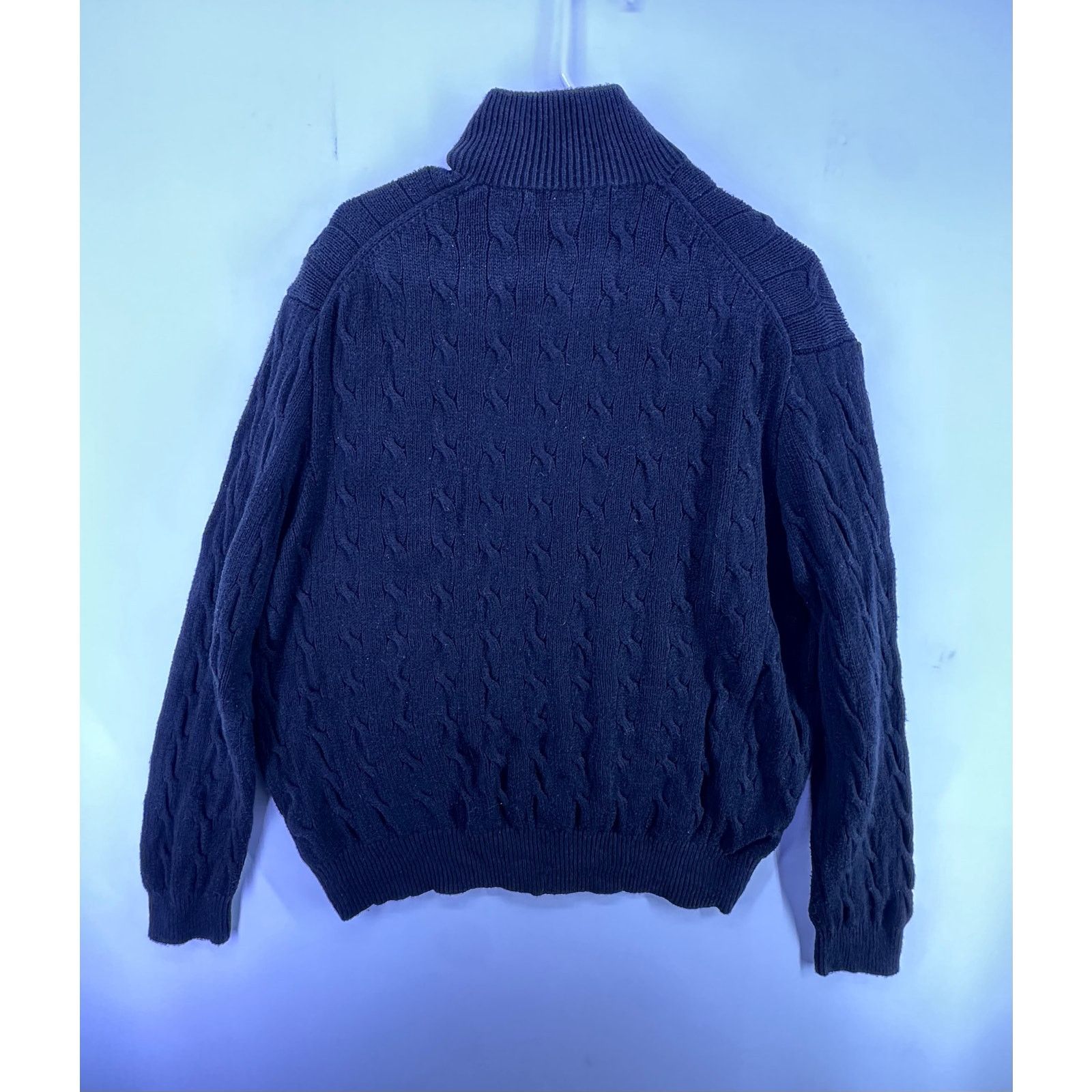 Polo Ralph Lauren Polo Ralph Lauren Black Cable Knit 1/4Zip Purple Pony SizeXL Size US XL / EU 56 / 4 - 10 Thumbnail