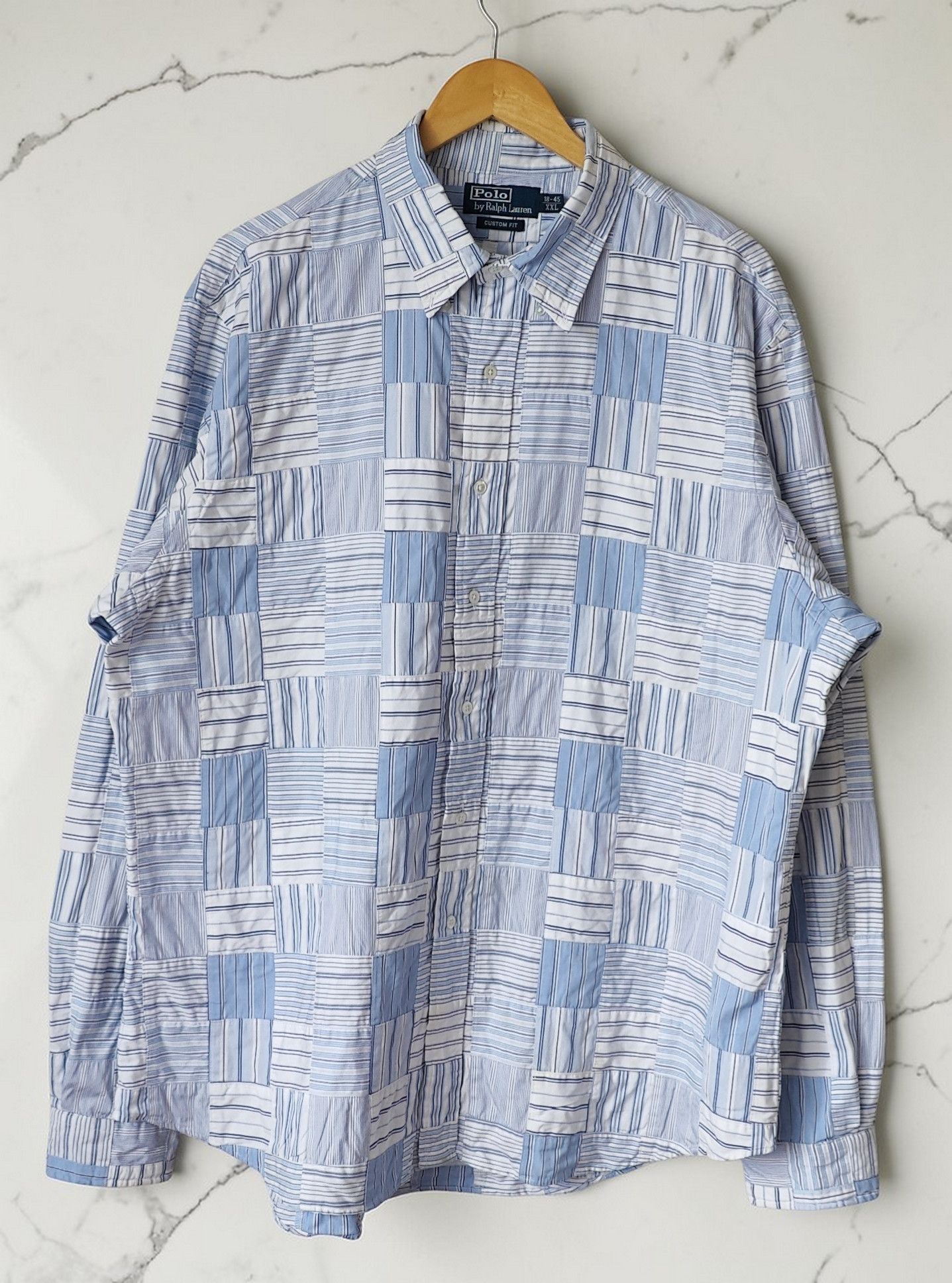 Polo Ralph Lauren RARE Ralph Lauren Polo Patchwork Heavy Button Shirt Size US XXL / EU 58 / 5 - 1 Thumbnail