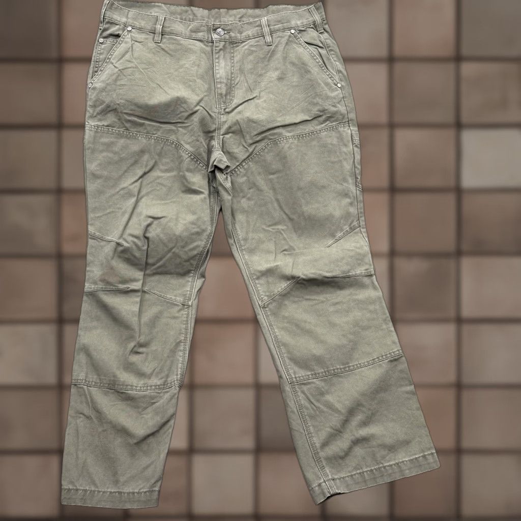 Harley Davidson Harley-Davidson Pants Mens 40x30 Green Canvas Utility Carpenter Workwear Casual Size US 40 / EU 56 - 1 Thumbnail