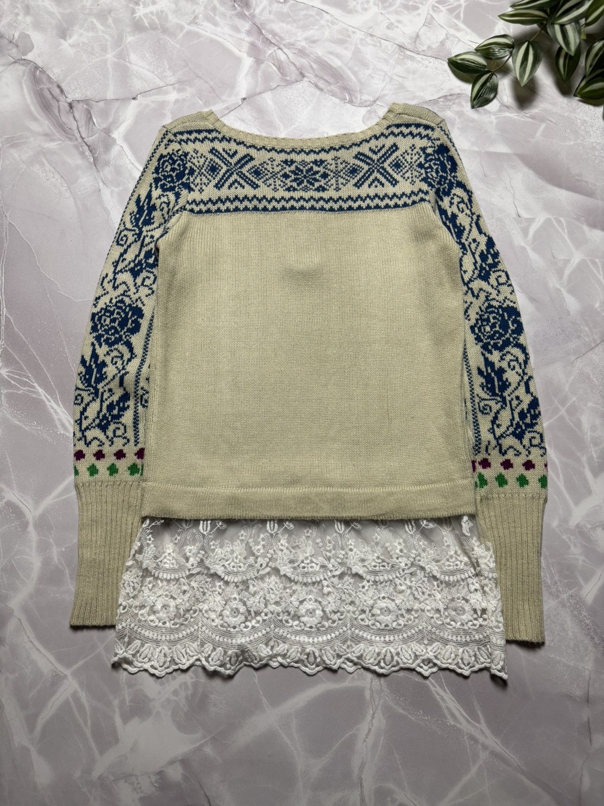 Japanese Brand Snidel Henley Sweater Lace Hem Folk Babydoll Women's S Size S / US 4 / IT 40 - 9 Thumbnail