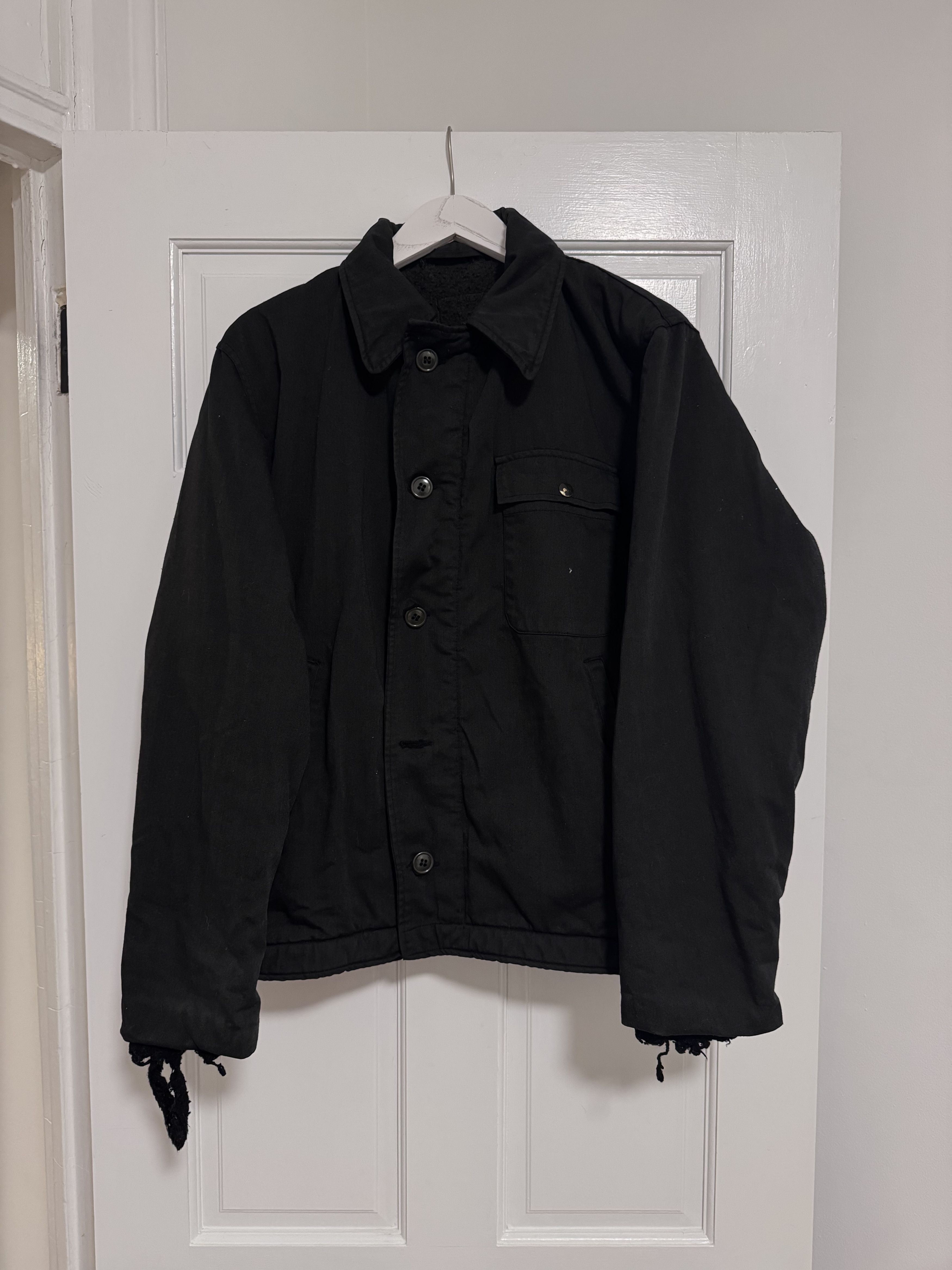 Vintage Distressed/Thrashed A2 Fleece-Lined Deck Jacket Overdyed Size US L / EU 52-54 / 3 - 1 Thumbnail