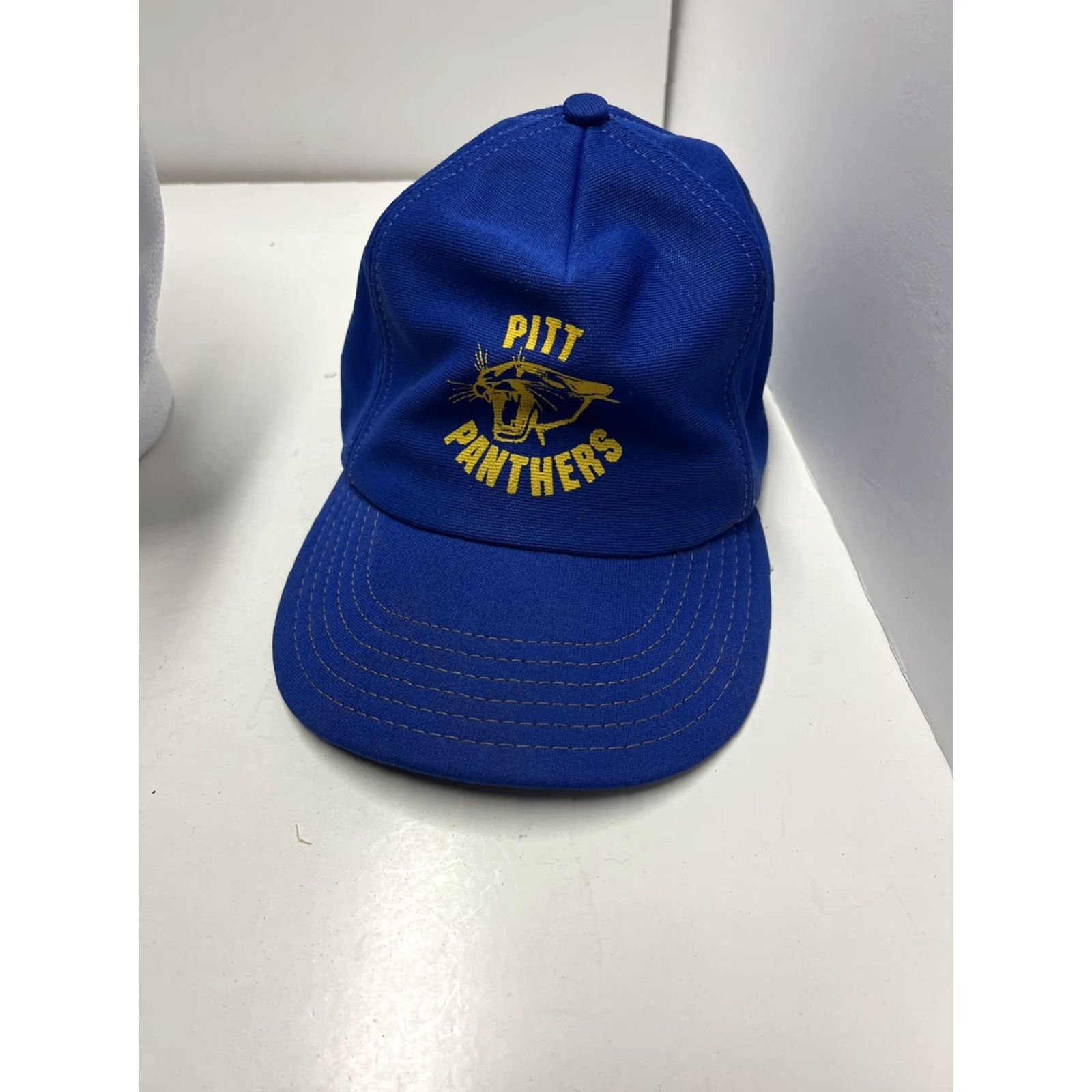 Vintage VINTAGE Pitt University of Pittsburgh Panthers Cap Hat Snpabck Adult Blue Adjustable Baseball Cap Mens Size US 35 - 5 Thumbnail