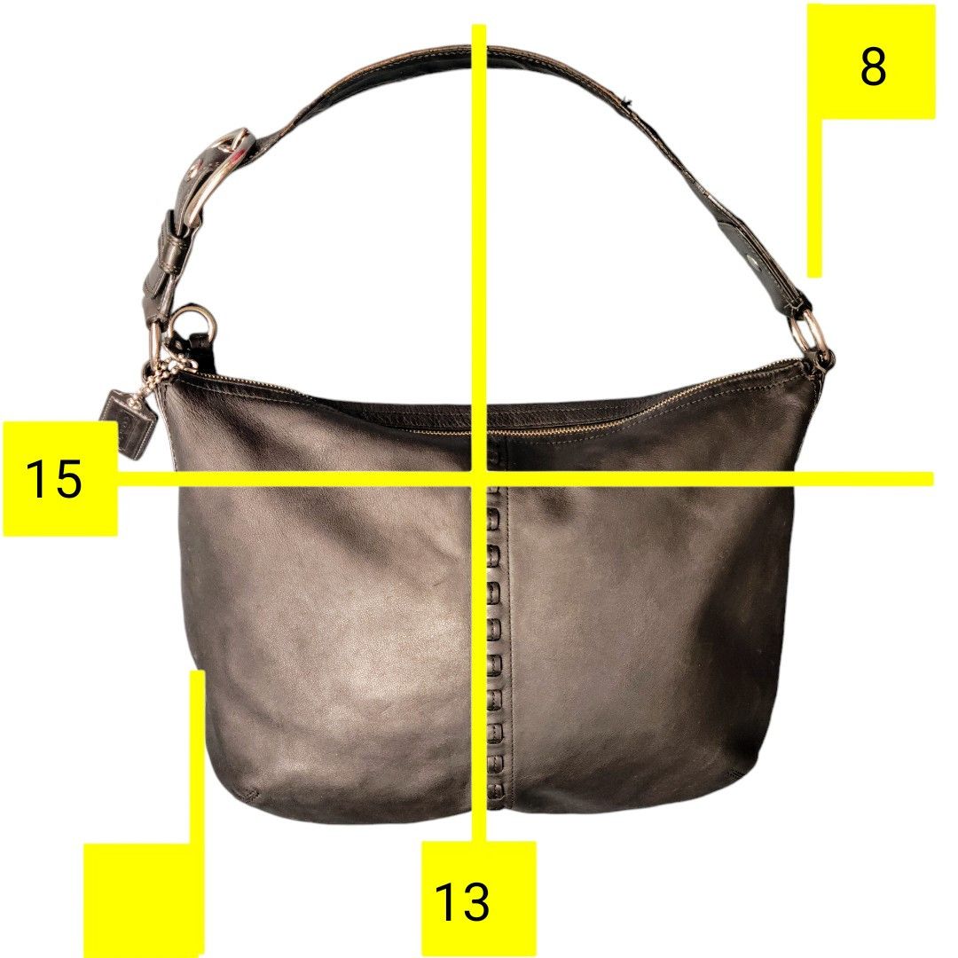 Coach Coach Black Leather Large Hobo Silver Buckle Shoulder Bag Size ONE SIZE - 4 Thumbnail