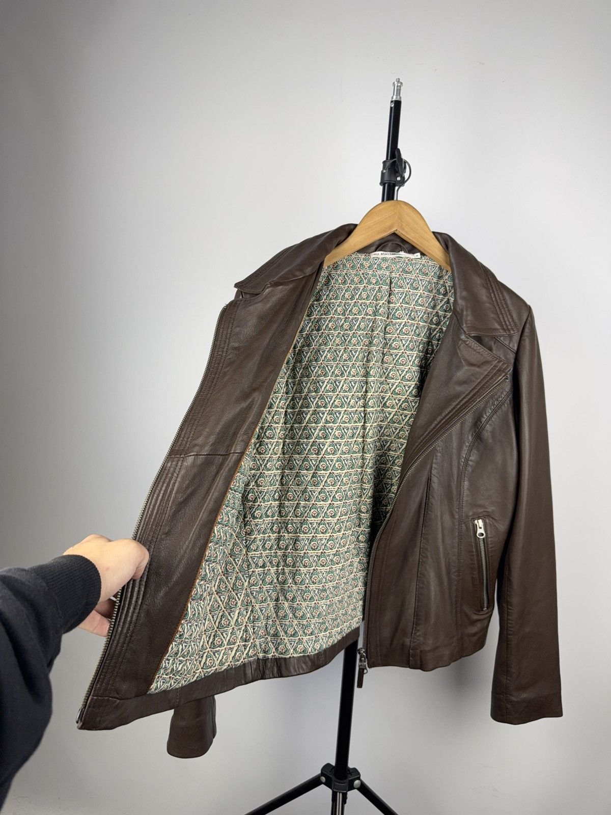Leather × Vintage Vintage 90s Genuine Leather MOTO Bomber Jacket Rock Punk Size US S / EU 44-46 / 1 - 6 Thumbnail