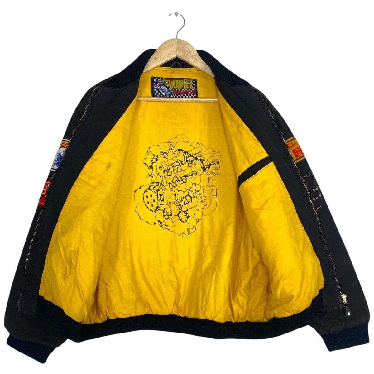 Japanese Brand 💥80s SWOOPLEX RACING TEAM BIKER BOMBER JACKET Size US L / EU 52-54 / 3 - 8 Thumbnail