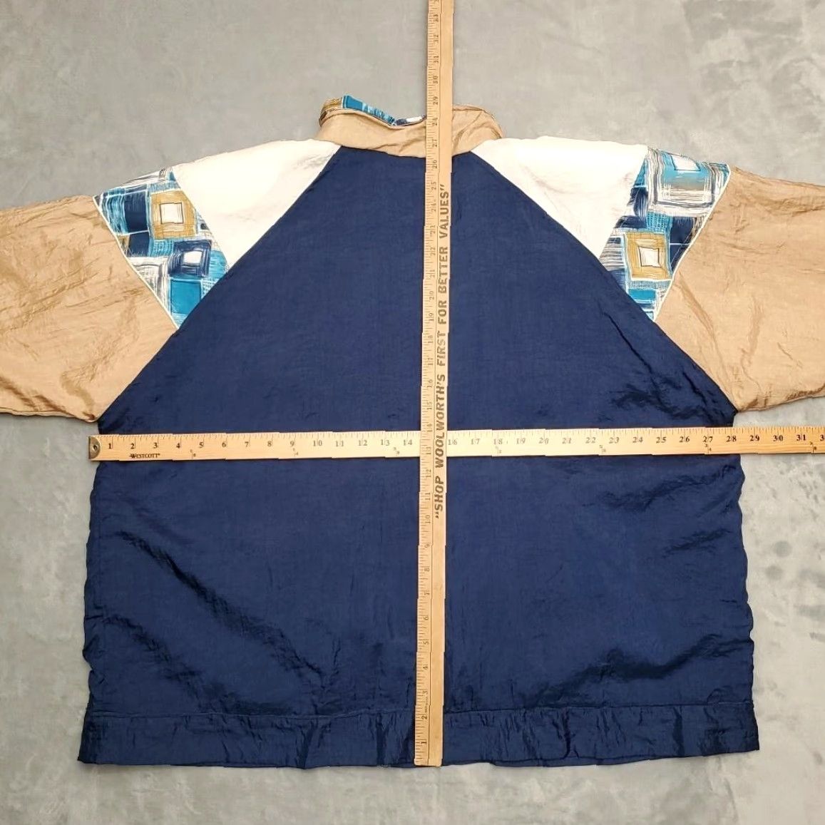 Vintage VINTAGE Bold Spirit Jacket Womens Plus 2X Blue Geometric Windbreaker 90s Retro Outerwear Full Zip Lightweight Pockets Size XXL / US 16-18 / IT 52-54 - 5 Thumbnail