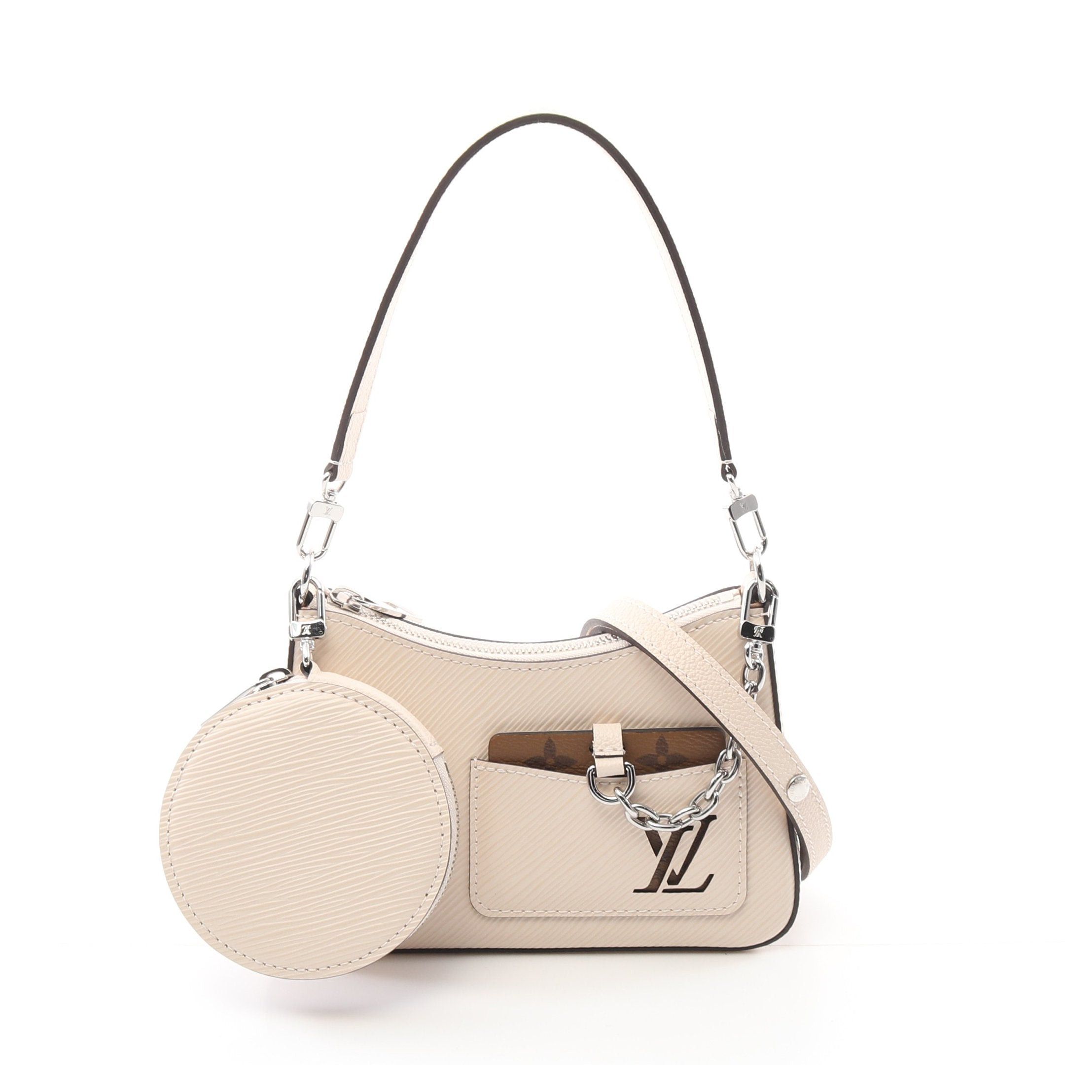 Louis Vuitton Malellini Epi Quartz Handbag Leather Ivory