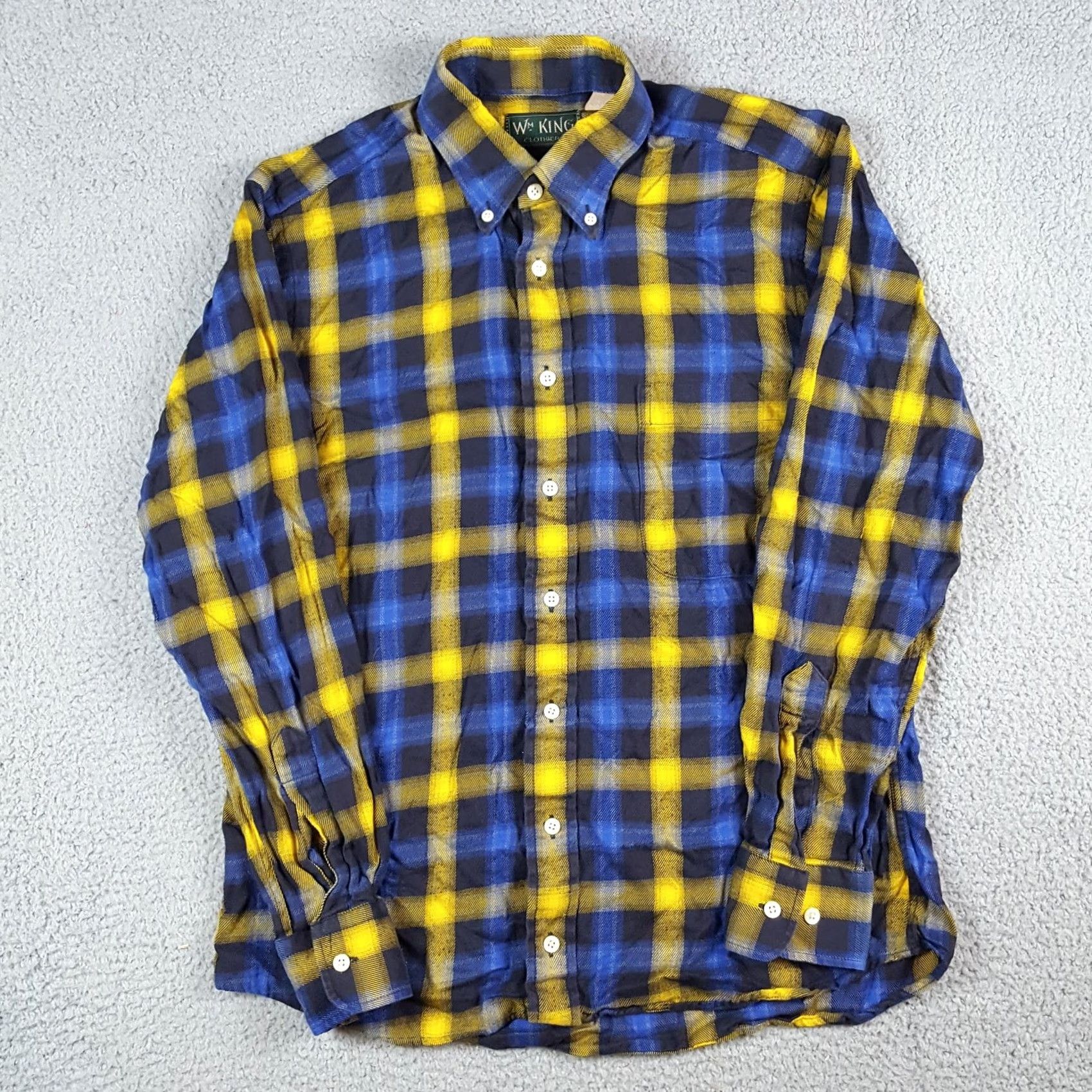 Vintage VINTAGE William King Shadow Plaid Flannel Western Button-Down Shirt Men M Collared Shirt Size US M / EU 48-50 / 2 - 2 Thumbnail