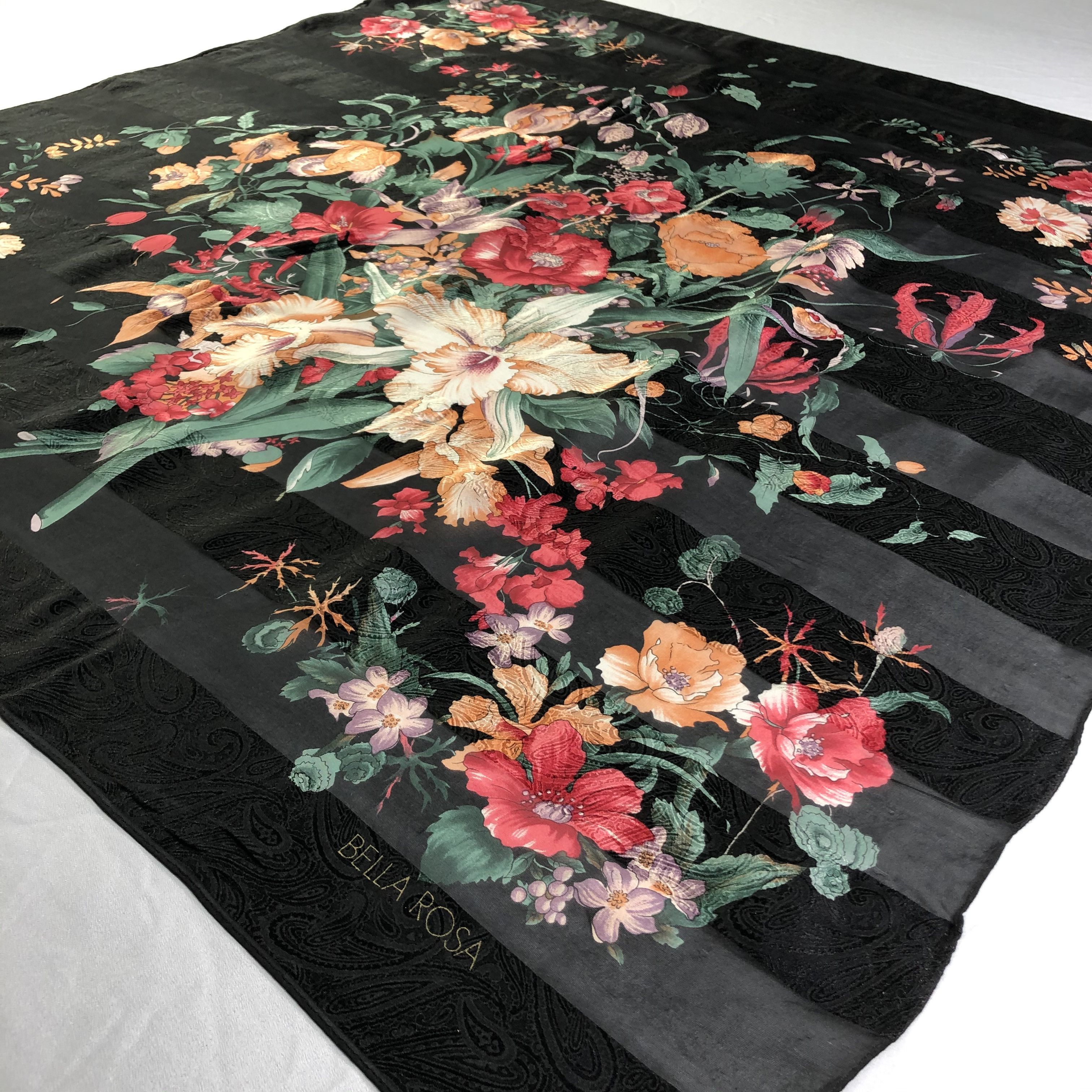 Vintage Vintage Bella Rosa Silk Scarf Size ONE SIZE - 4 Thumbnail