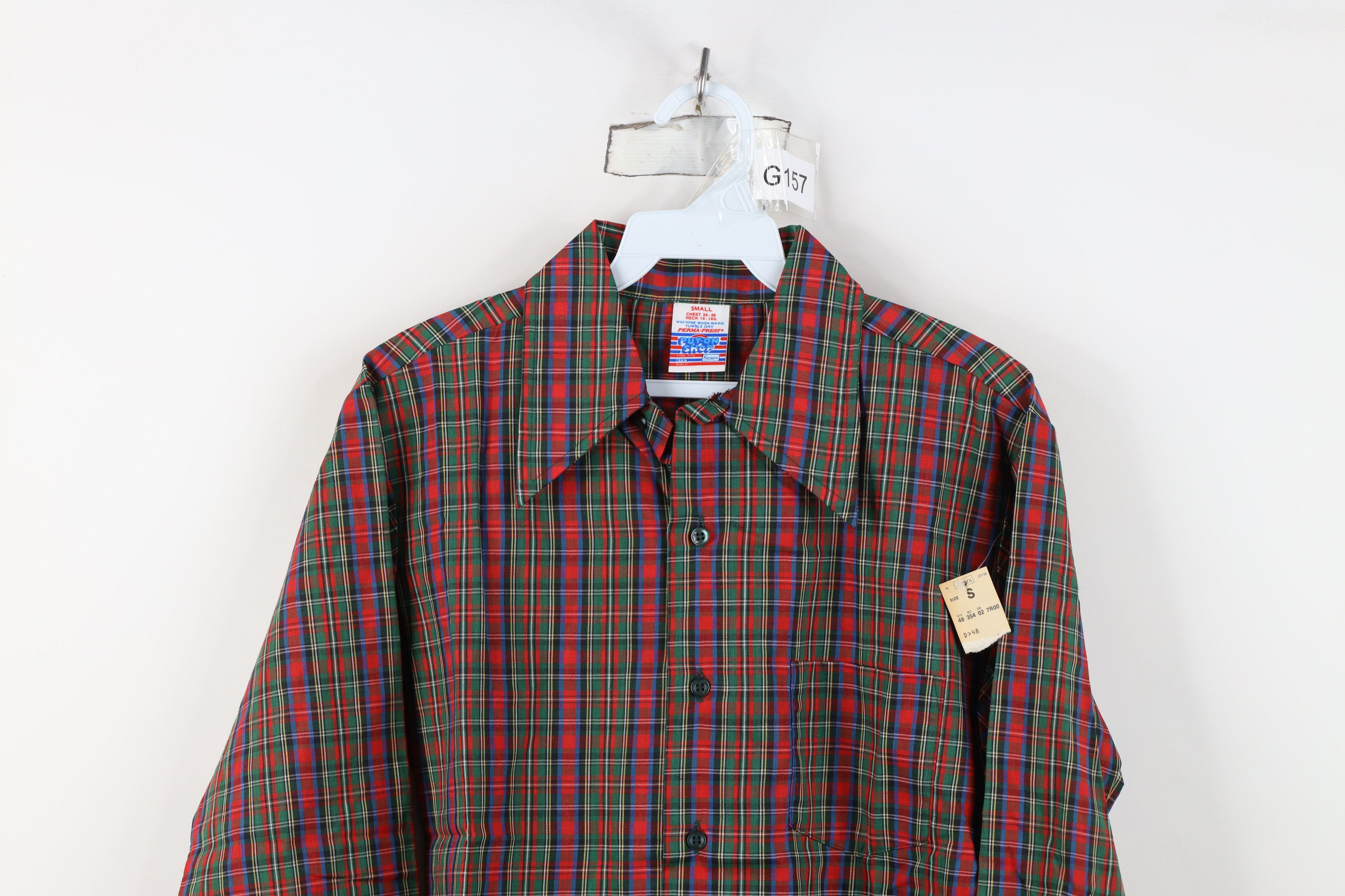 Vintage Deadstock Vintage 70s Streetwear Button Shirt Plaid USA Size US S / EU 44-46 / 1 - 2 Thumbnail