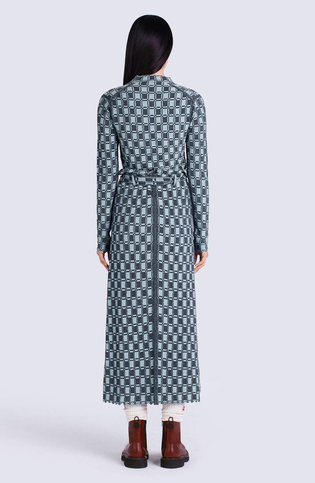 Kenzo o1y1025 Checked Sweater in Sky Blue/Black Size XS / US 0-2 / IT 36-38 - 4 Thumbnail