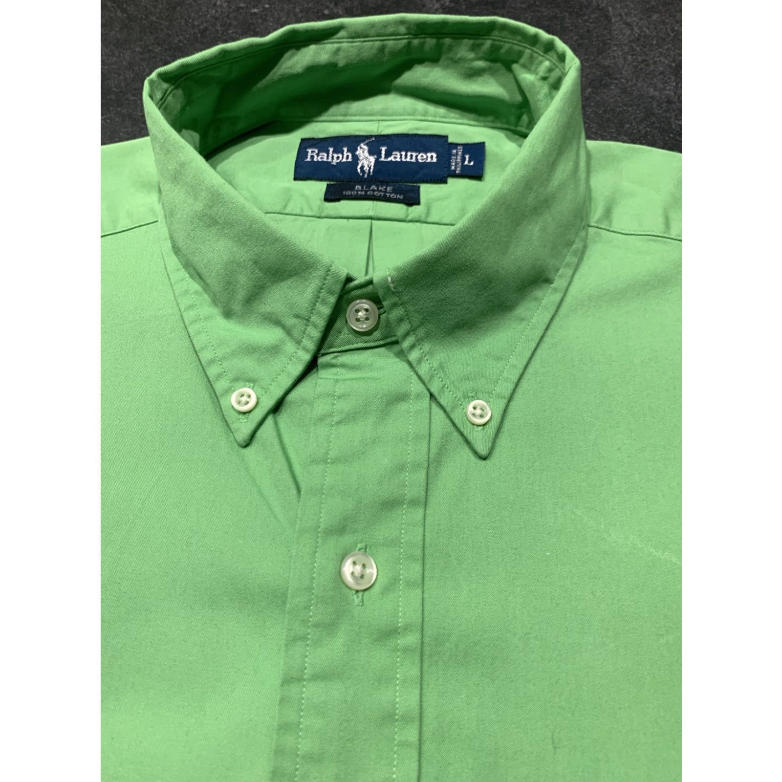 Ralph Lauren Ralph Lauren Men's Button-Up Shirt L Green Check Cotton Short Sleeve Casual Flesh Pony Size US L / EU 52-54 / 3 - 5 Thumbnail