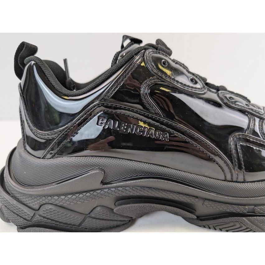 Balenciaga o1rshd1 Triple S Rubber Sneakers in Black Size US 12 / EU 45 - 5 Thumbnail