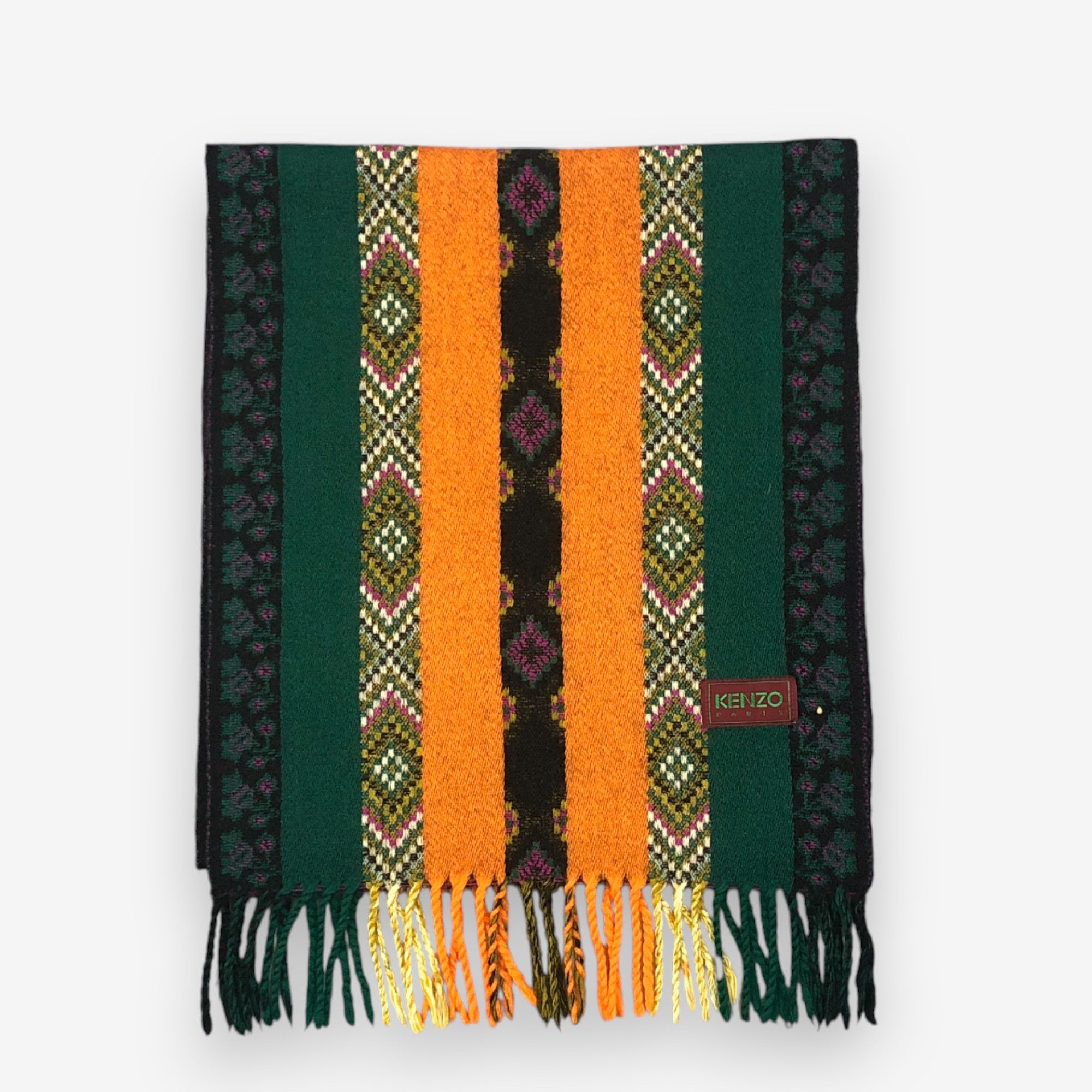 Kenzo Vintage Kenzo Scarf Muffler Wool Winter Fringe Scarves Size ONE SIZE - 2 Thumbnail