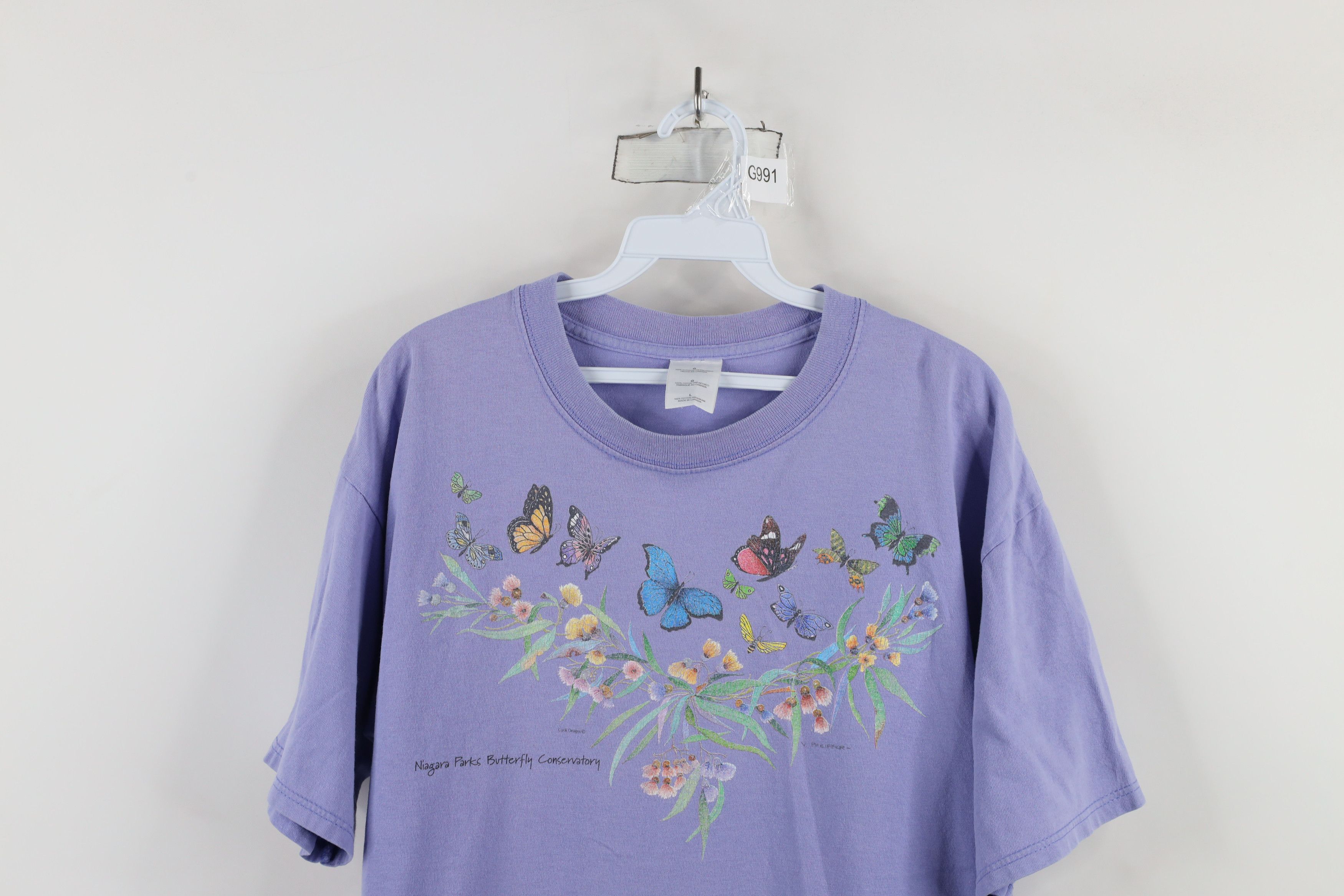 Vintage Vintage 90s Streetwear Parks Butterfly Conservatory T-Shirt Size L / US 10 / IT 46 - 2 Thumbnail