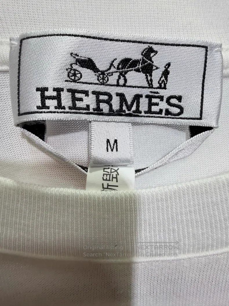 Hermes Hermes White painted war horse short-sleeve T-shirt Size M / US 6-8 / IT 42-44 - 5 Thumbnail