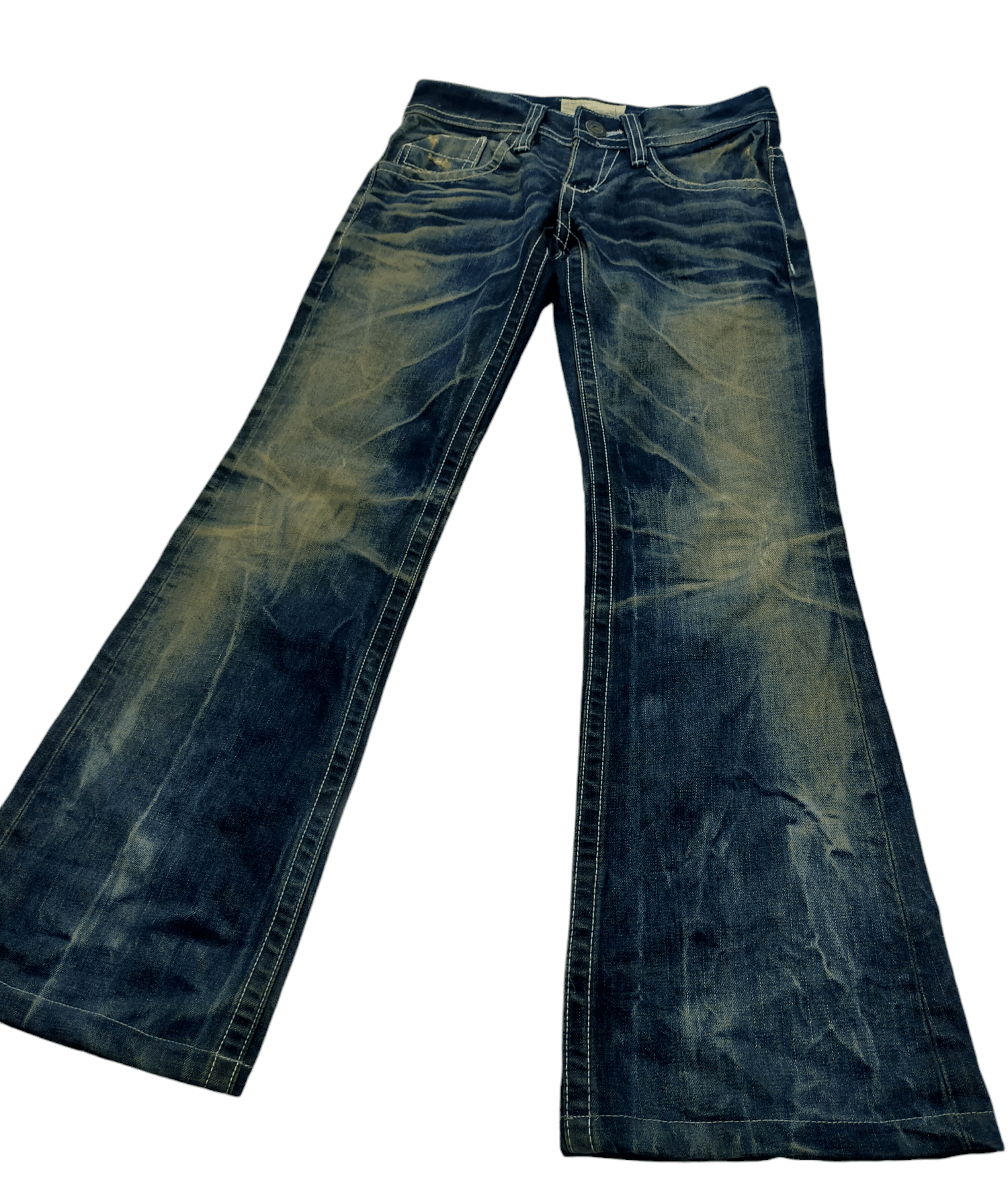Hysteric Glamour RARE LOLITA VINTAGE EXOTIC DENIM LOW RISE SUPER FLARE JEANS Size 28" / US 6 / IT 42 - 2 Thumbnail