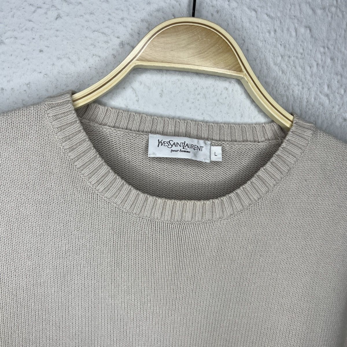 Designer × Yves Saint Laurent Yves Saint Laurent YSL Jumper Sweater Knitwear Beige Size US L / EU 52-54 / 3 - 5 Thumbnail