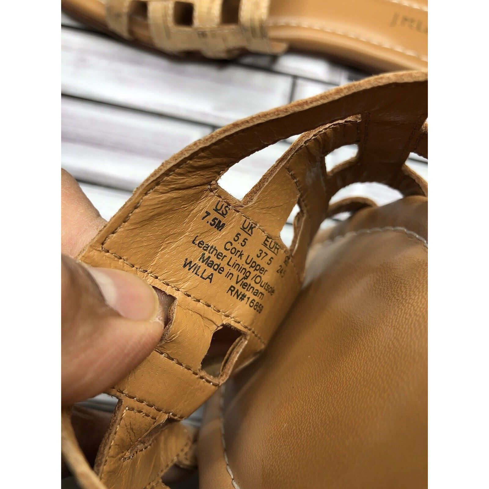 J.McLaughlin J. McLaughlin WILLA Tan Leather Cork Flat Slides Sandals Wom Size US 7.5 / IT 37.5 - 14 Thumbnail
