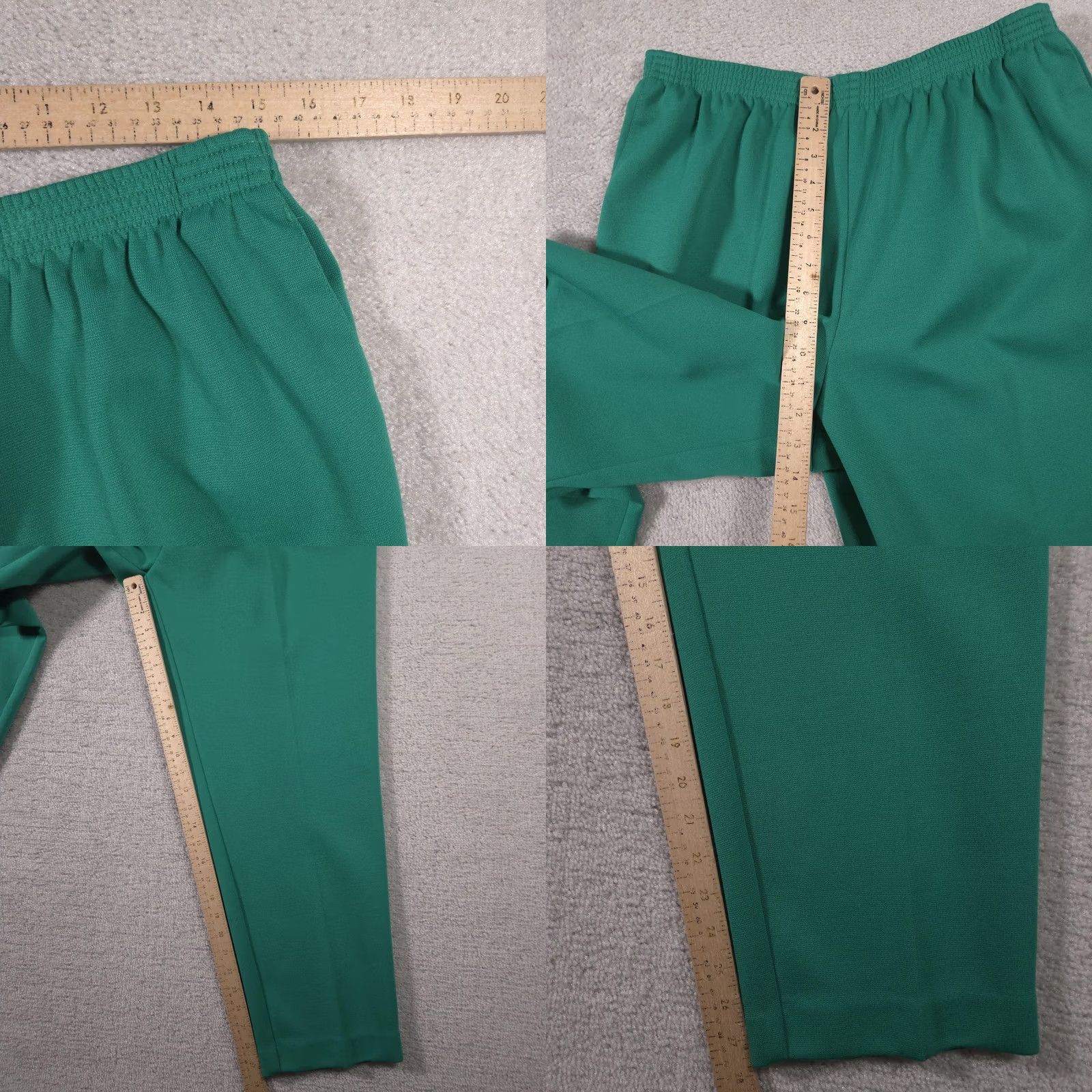 Vintage VINTAGE Alfred Dunner Green Pants Womens 18 Elastic Waist Pockets Made USA Dress Pants Tapered - 28 in Inseam, Petites, XXL? Size 40" / US 18 - 8 Thumbnail