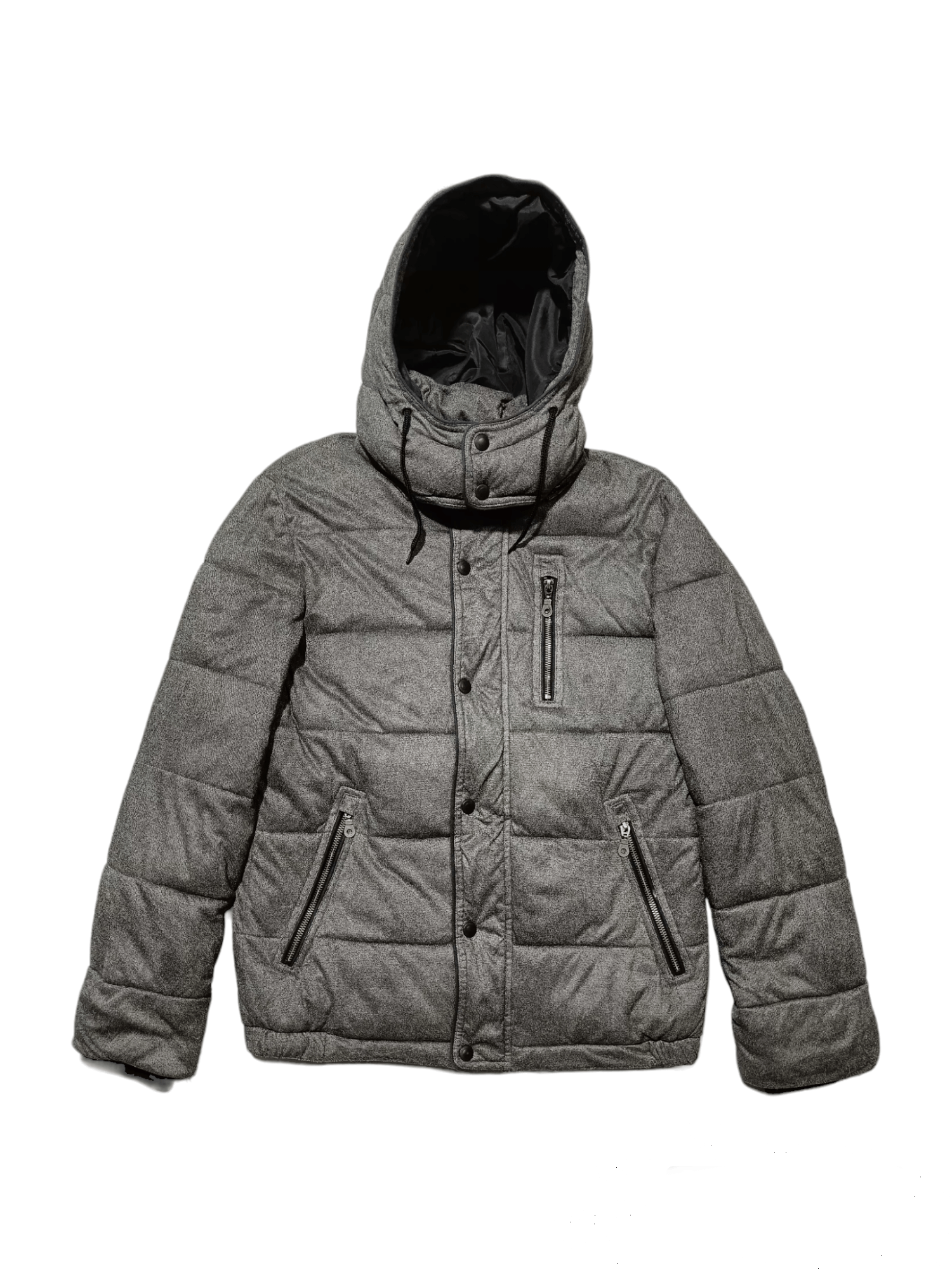 Japanese Brand MEN BAT-SU ZIPPER BUTTON UP HOODIE PUFFER JACKET Size US M / EU 48-50 / 2 - 1 Thumbnail