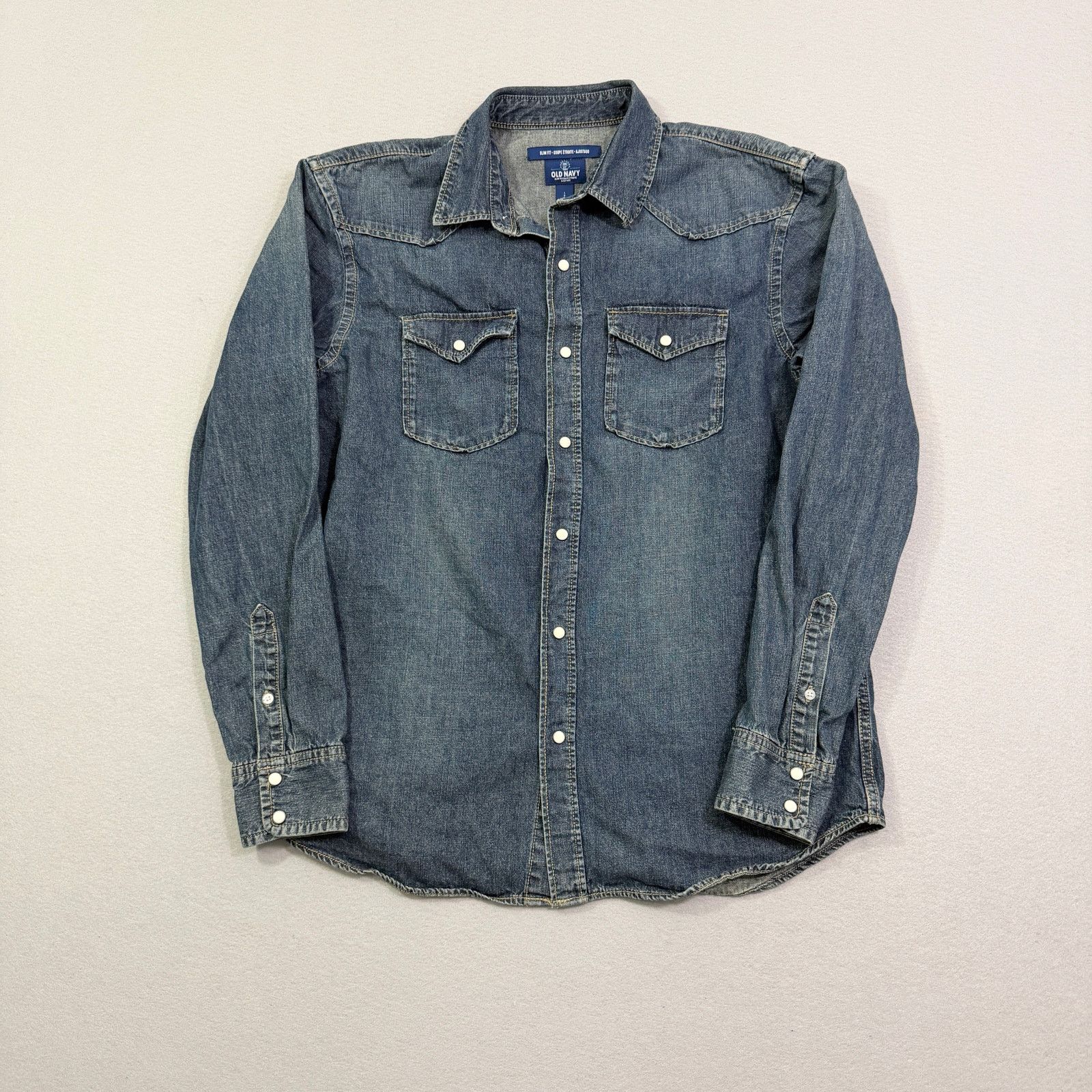 Vintage Vintage Old Navy Snap Button Denim Shirt Large Long Sleeve Size US L / EU 52-54 / 3 - 1 Thumbnail