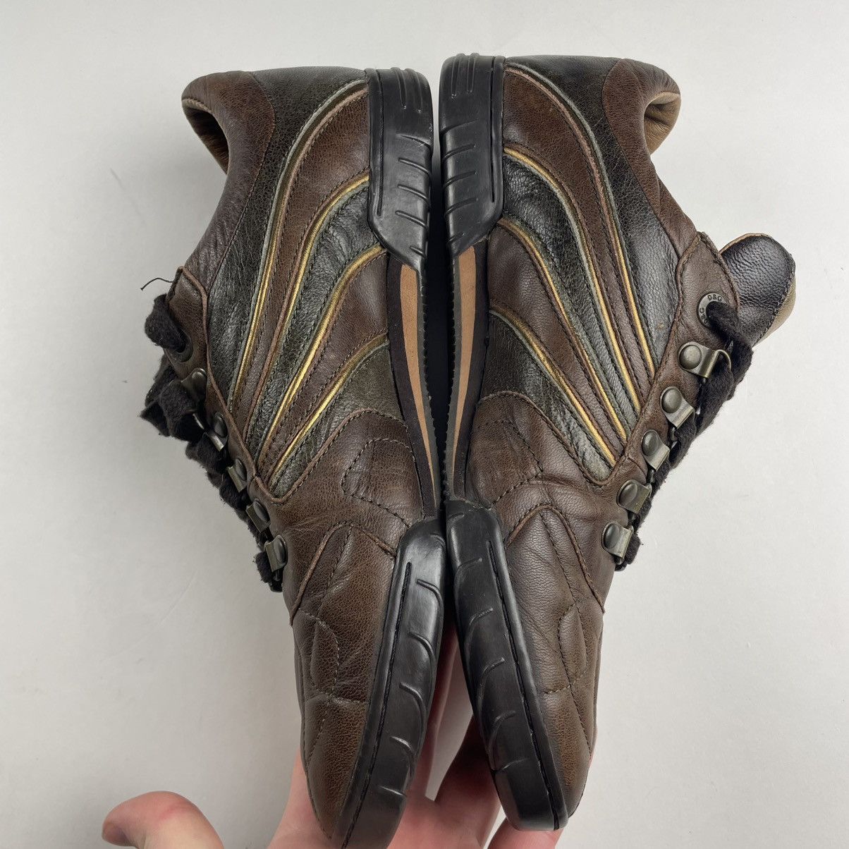 Dolce & Gabbana Y2K DOLCE & GABBANA Sneakers Shoes Brown Leather Sz 8 EUR 41 Size US 8 / EU 41 - 5 Thumbnail