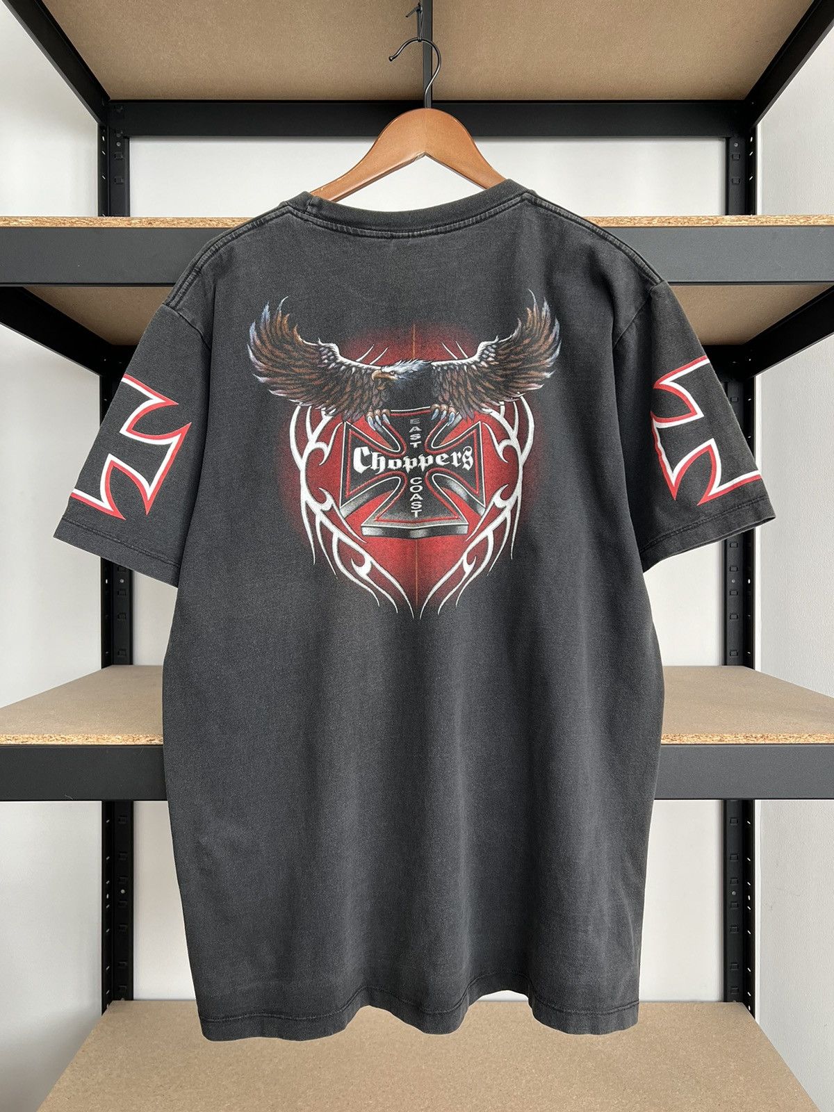 Vintage Vintage 90s East Coast Choppers Biker Moto Black T-shirt Size US XL / EU 56 / 4 - 1 Thumbnail