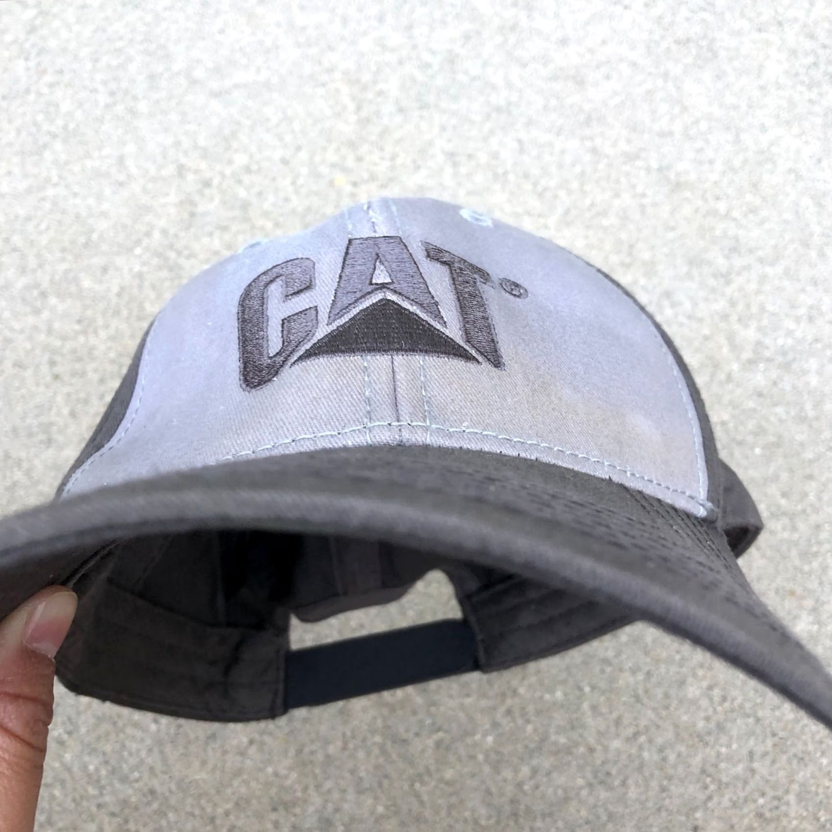 Vintage CAT Workwear Baseball Hat Mens Grey Black Adjustable Cap Size ONE SIZE - 8 Thumbnail