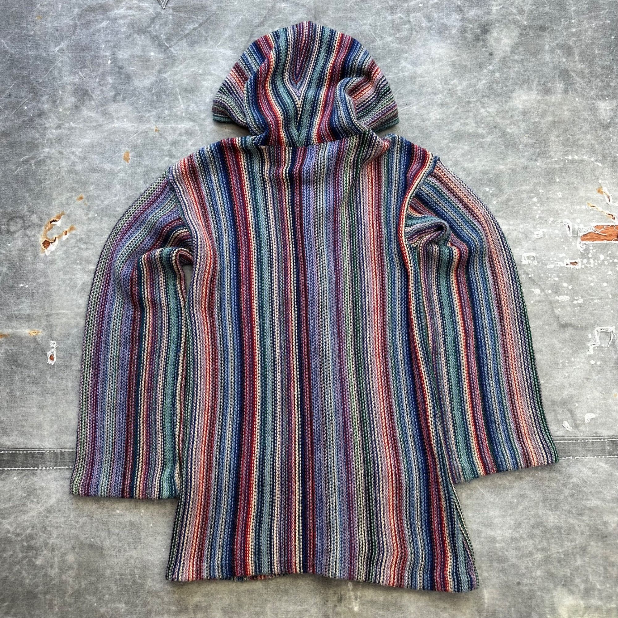 Vintage Vintage Unique Stripped Knit Button Up Hoodie Sweater Size US S / EU 44-46 / 1 - 3 Thumbnail