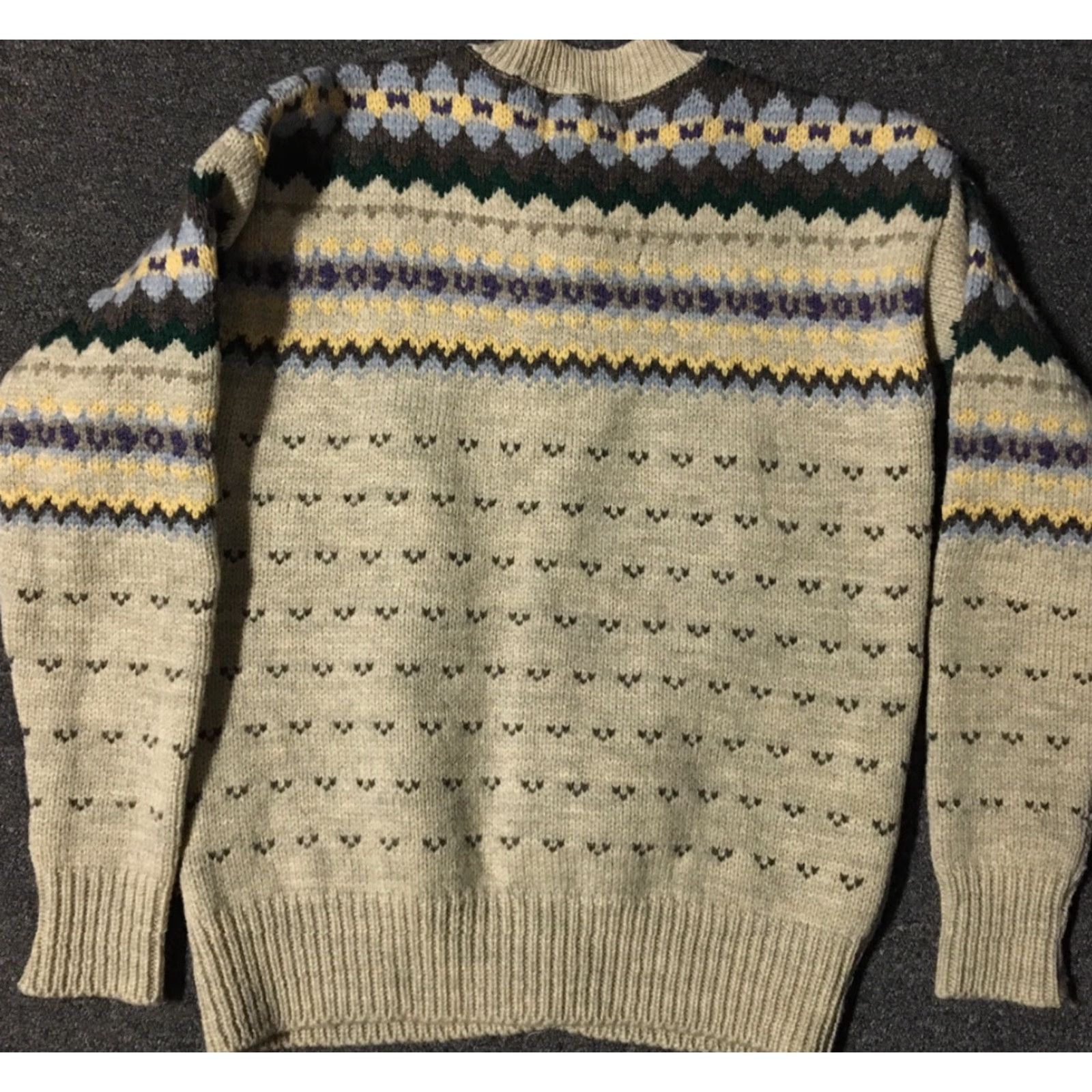 Vintage VINTAGE Cambridge Dry Goods Wool Knit Sweater M Women's Beige 80s 90s Heart Striped Casual USA Ski Western Cardigan Size M / US 6-8 / IT 42-44 - 4 Thumbnail