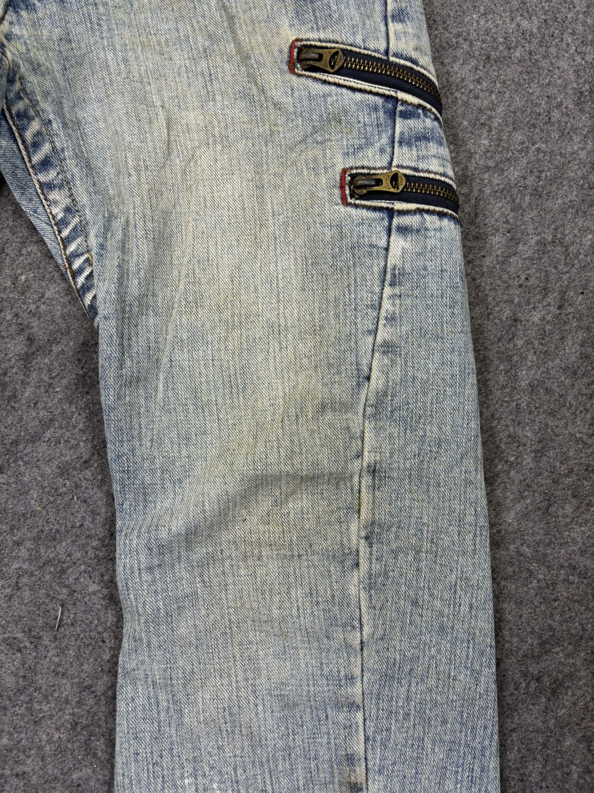 Japanese Brand 💥Twisted Flare Zipper💥Rattle Trap Japan Mudwash Denim K36 Size US 33 - 7 Thumbnail