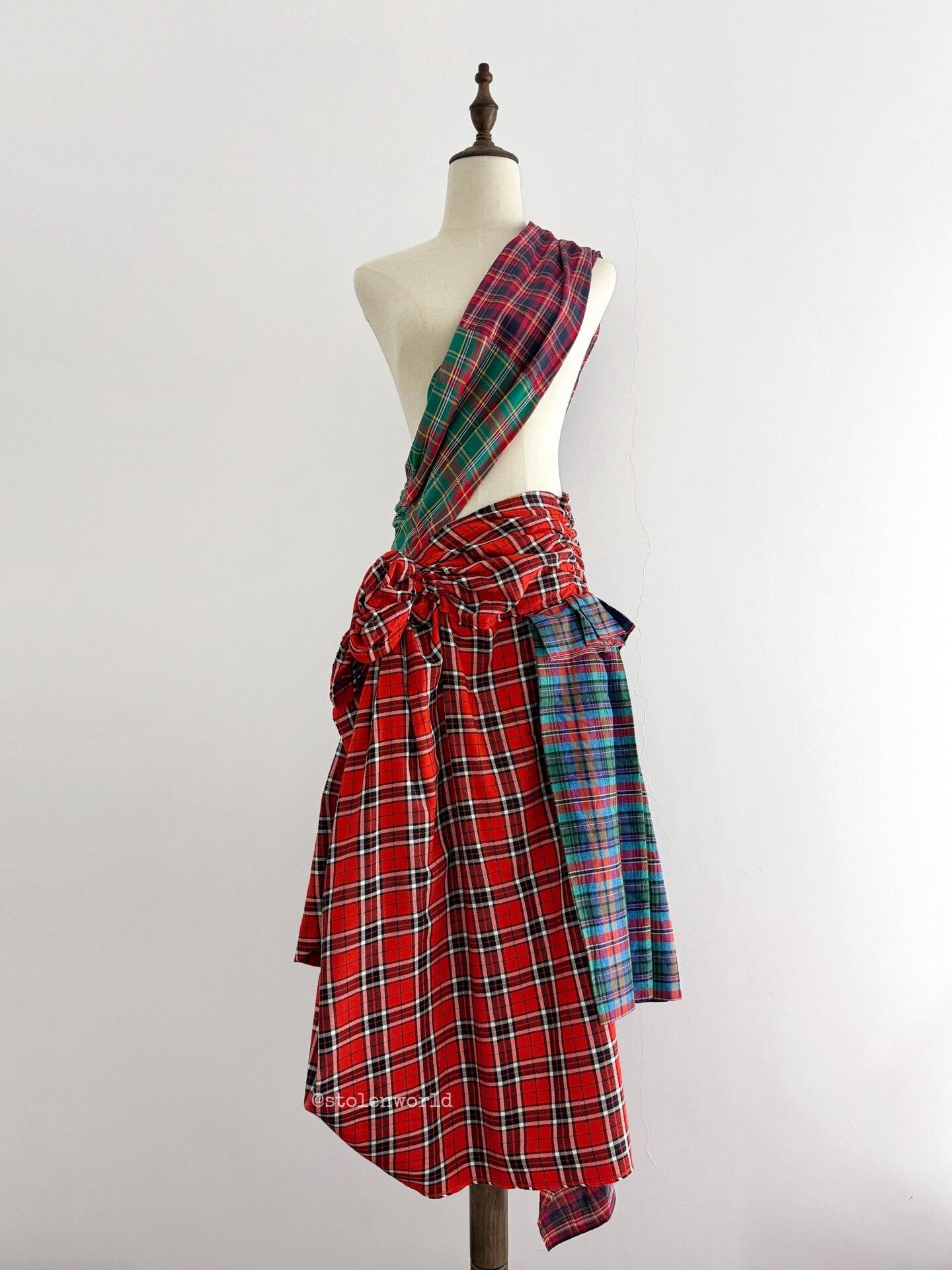 Comme des Garcons comme des garcons plaid draped skirt Size 22" - 1 Thumbnail