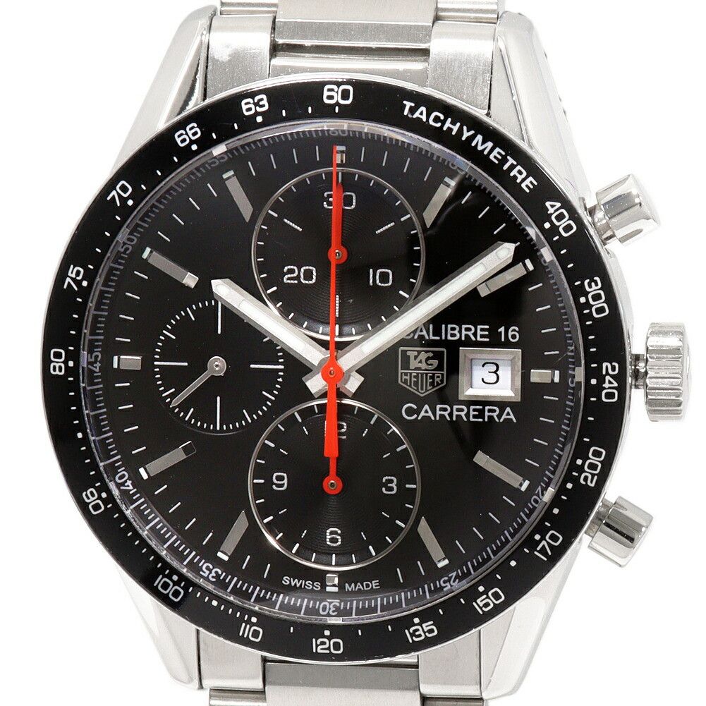 Tag Heuer TAG Heuer TAG Heuer Black Dial Carrera Chronograph Watch CV201AK-0 Metal Automatic CV201AK-0 Size ONE SIZE - 1 Thumbnail