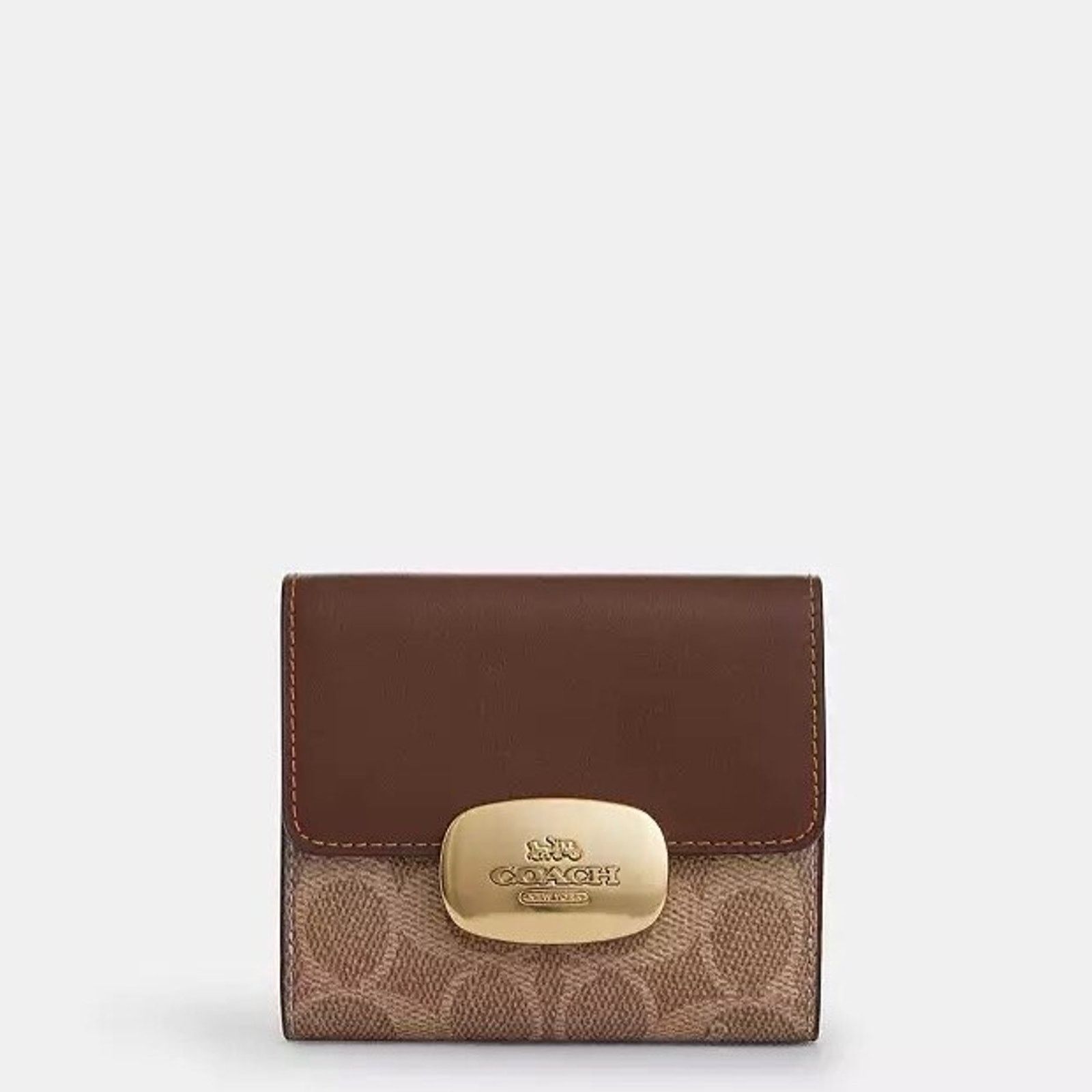 Coach NWT Coach Eliza Small Wallet Canvas CW801 Gold/Tan/Brown Size ONE SIZE - 4 Thumbnail