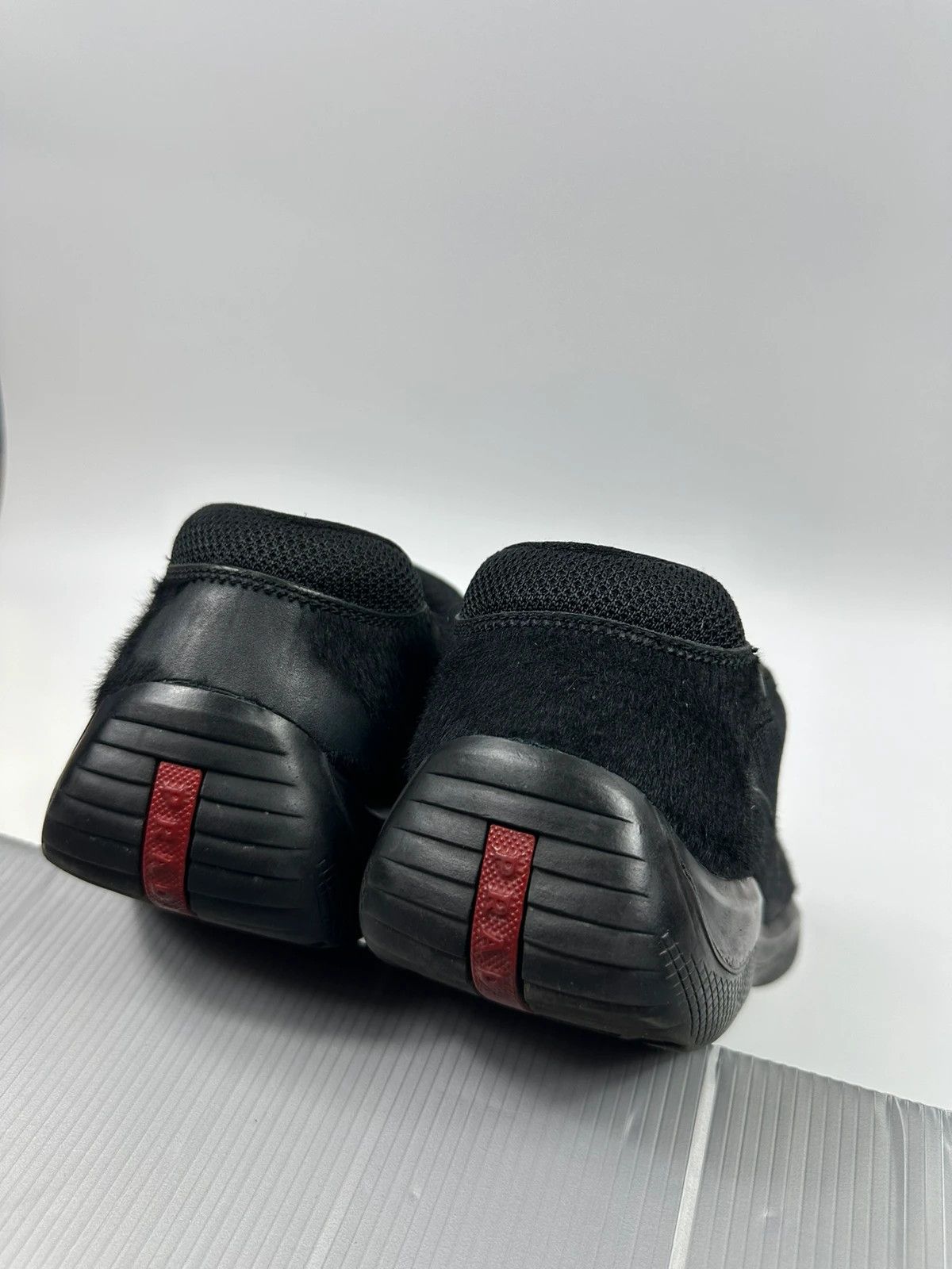 Prada Prada Sport 00’s Black Fur Americas Cup Sneakers Size US 10.5 / EU 43-44 - 9 Thumbnail