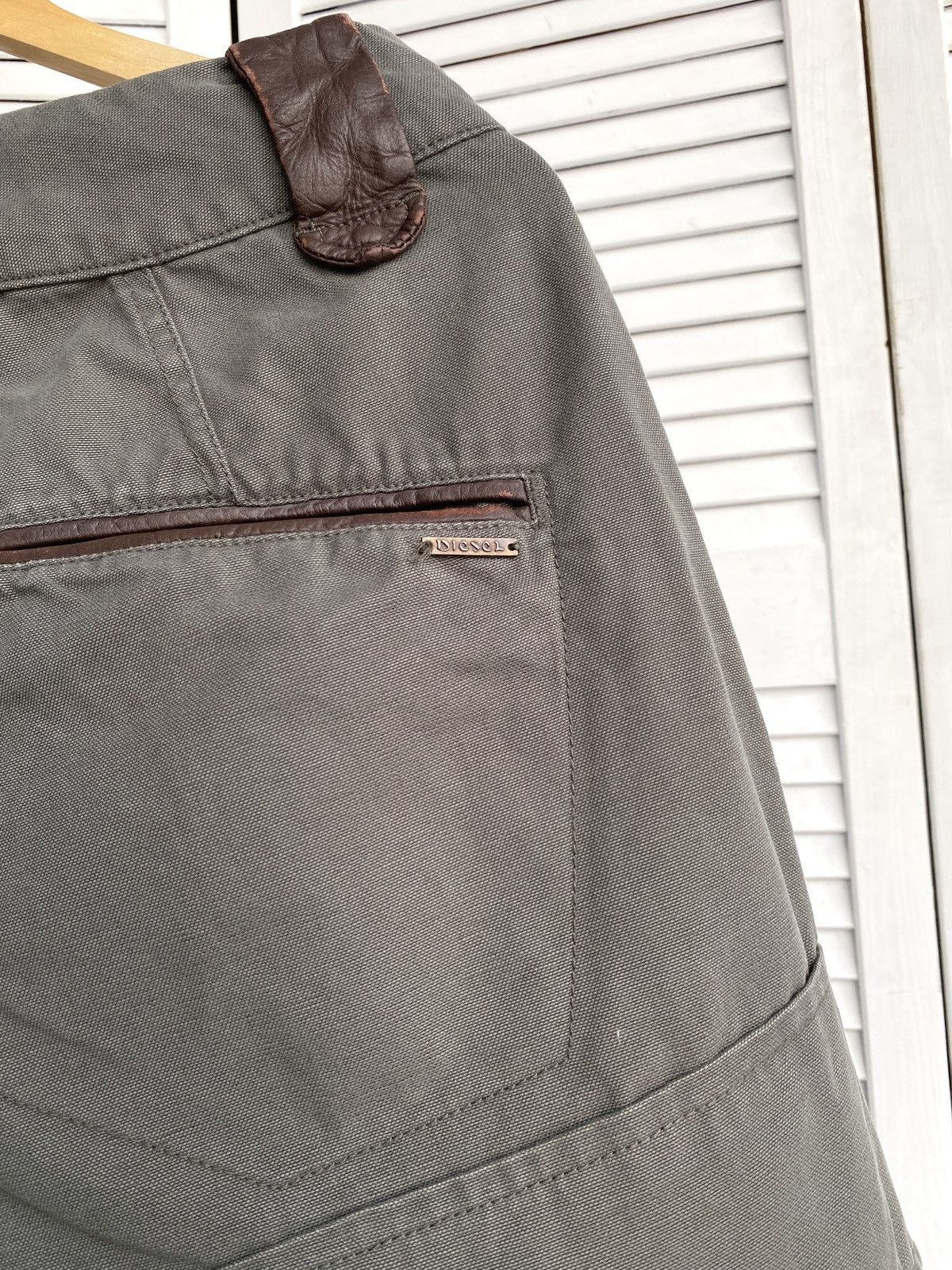 Diesel Diesel Vintage Khaki Military Cargo Shorts Leather Straps Size 29" - 7 Thumbnail