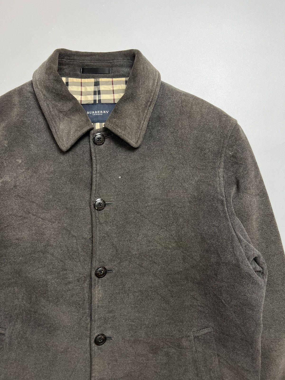 Burberry × Vintage Vintage Burberrys Suede Grey Longcoat Novacheck Size US M / EU 48-50 / 2 - 2 Thumbnail