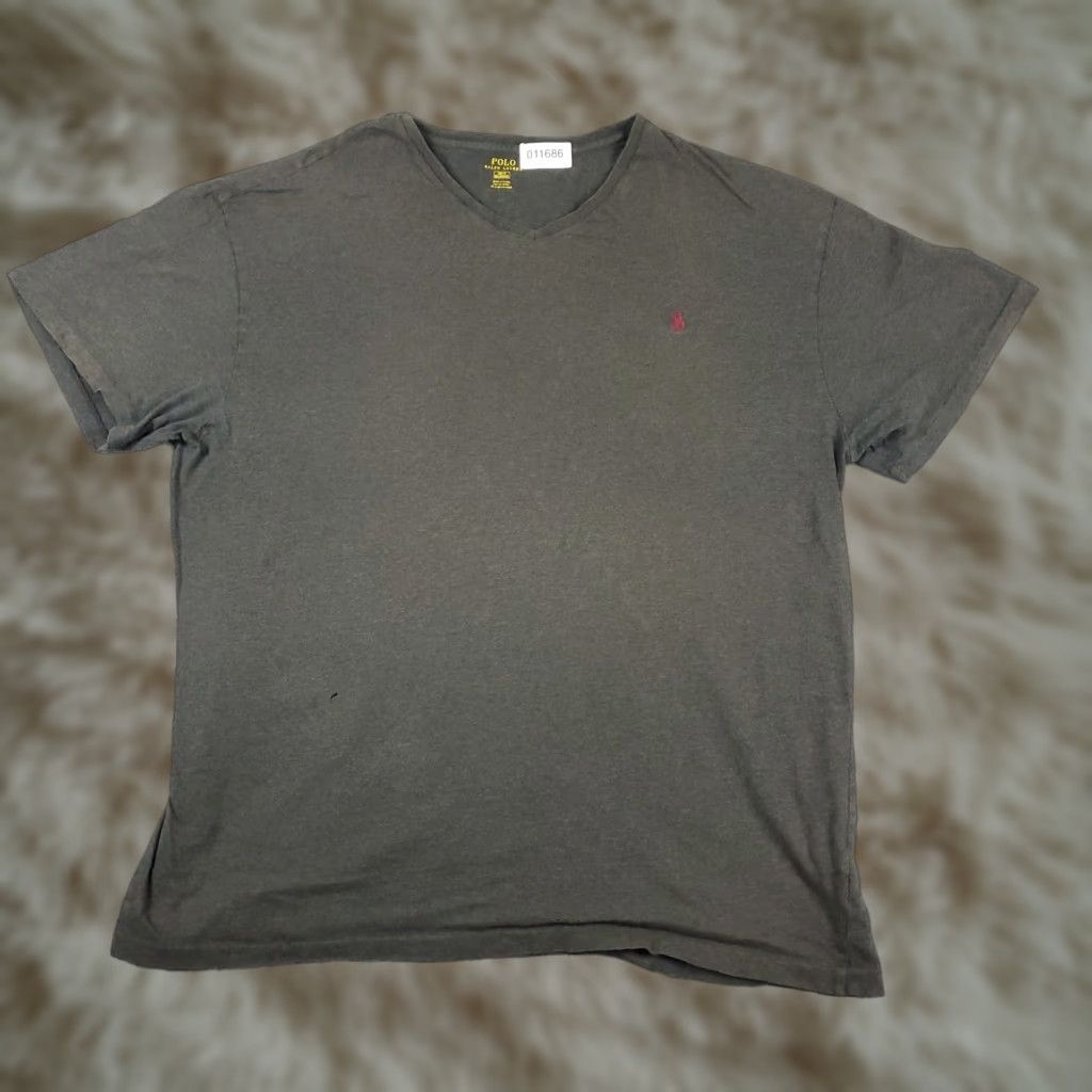 Polo Ralph Lauren Polo Ralph Lauren T-Shirt Polo Ralph Lauren Gray Red Pony V Neck Short Sleeve Mens Big & Tall 1X Big 1XB Gray Polo Ralph Lauren T-Shirt Size US XL / EU 56 / 4 - 1 Thumbnail