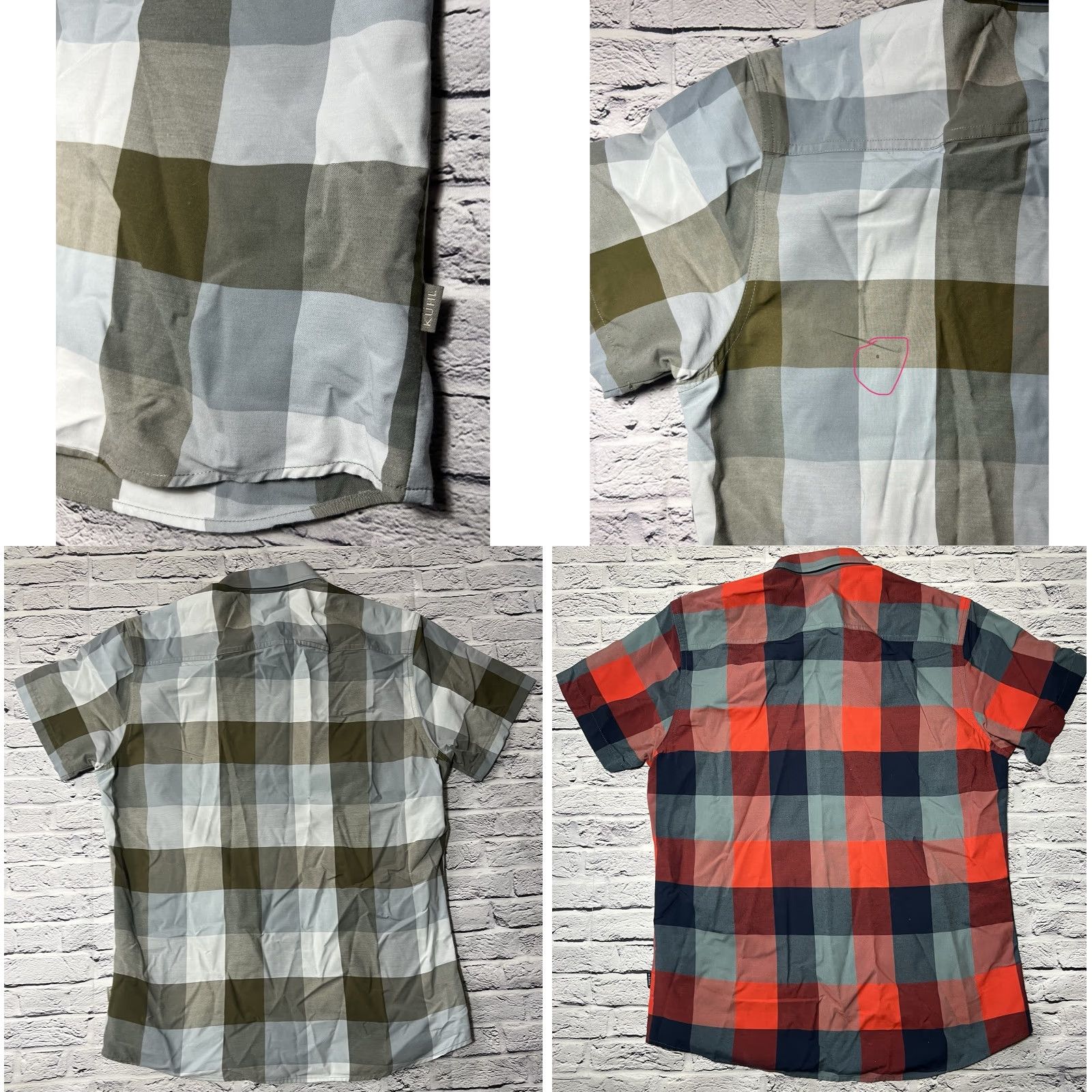 Vintage Kuhl Shirt Mens Blue Plaid Tapered Short Sleeve Button Up M/L Read Size US L / EU 52-54 / 3 - 8 Thumbnail