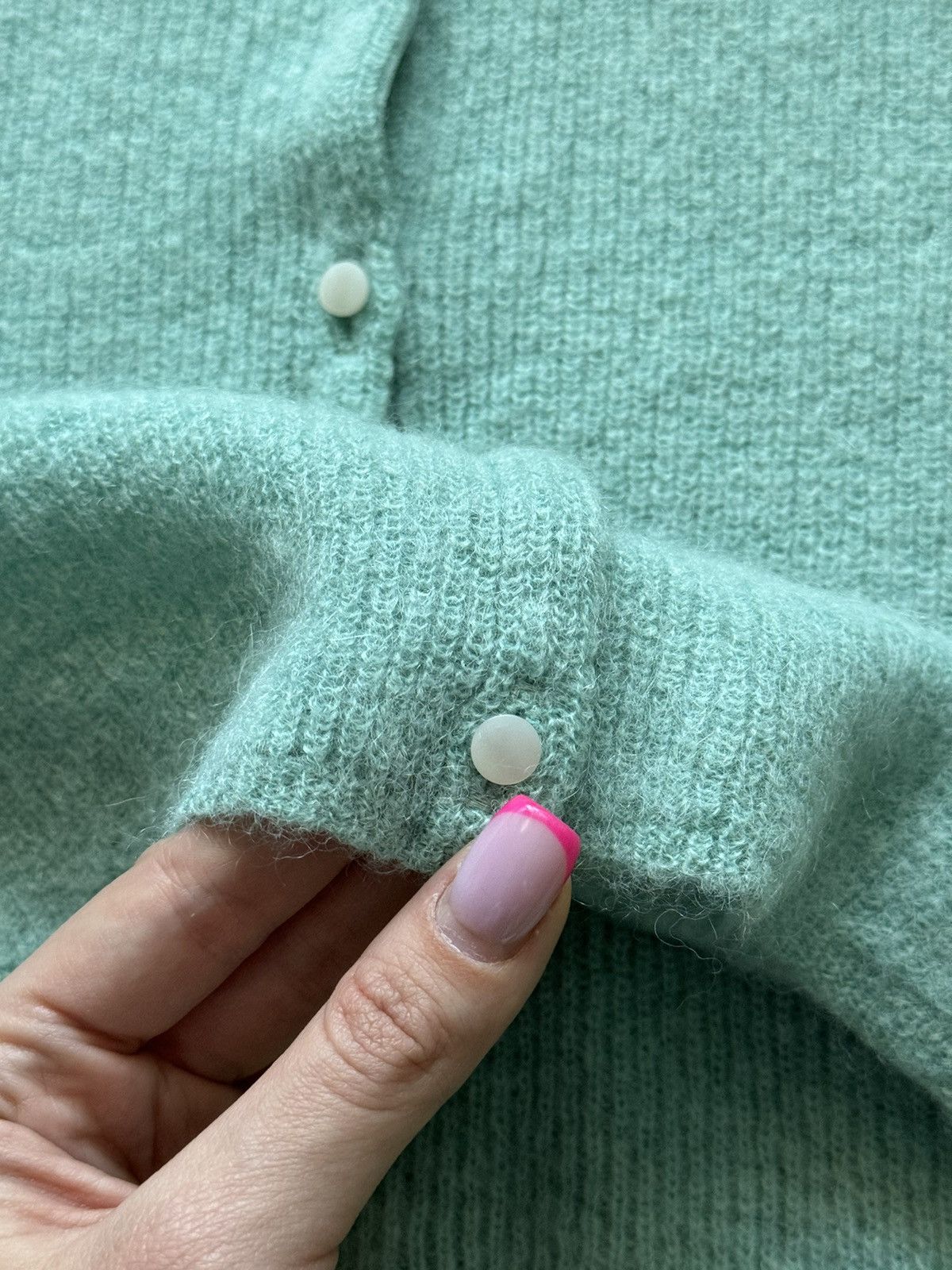 Designer × Sezane Sezane oldmoney style mohair alpaca blend cardigan sweater Size XXS / US 00 / IT 34 - 4 Thumbnail