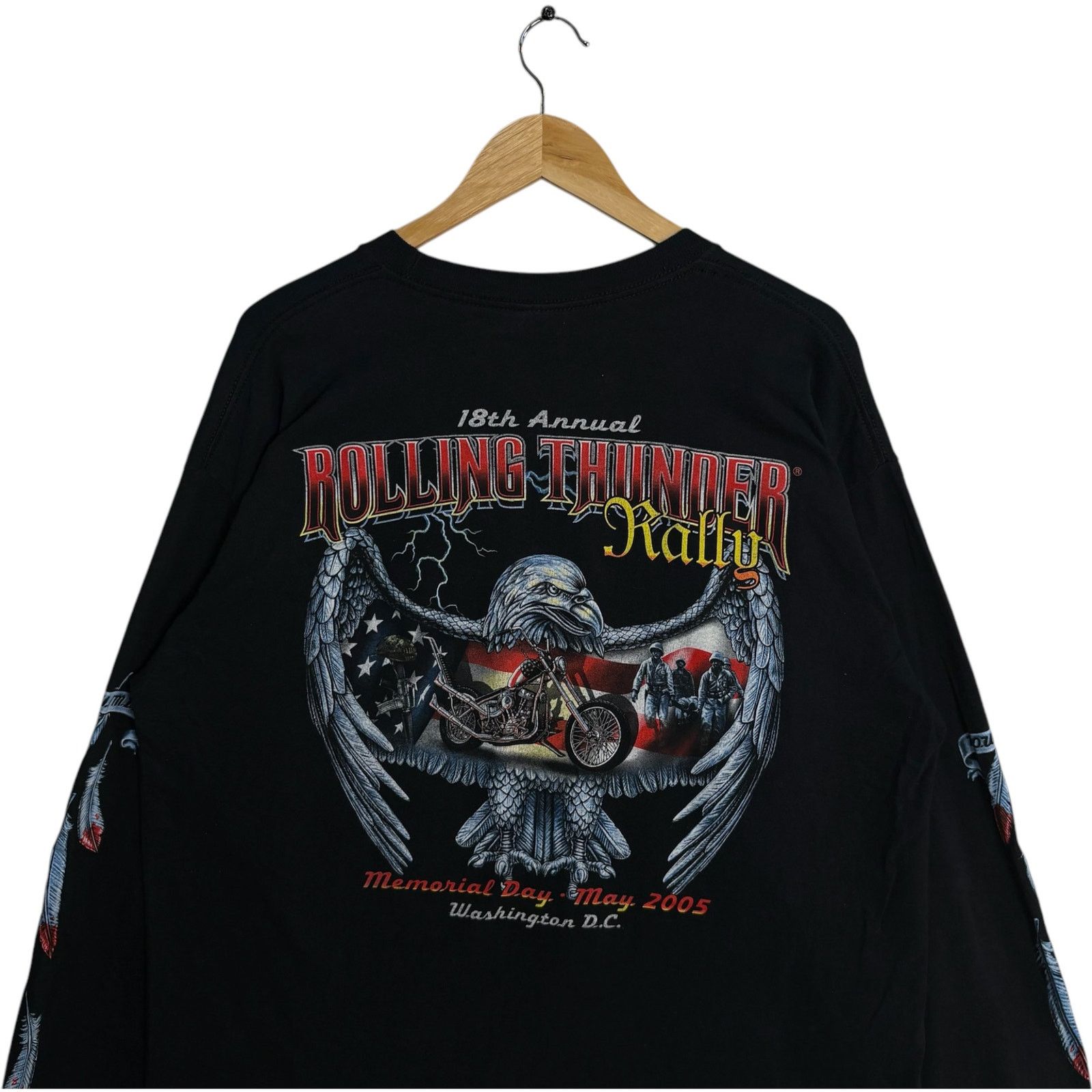 Gildan Vintage Harley Davidson 18th Rolling Thunder Long Sleeve XL Size US XL / EU 56 / 4 - 6 Thumbnail