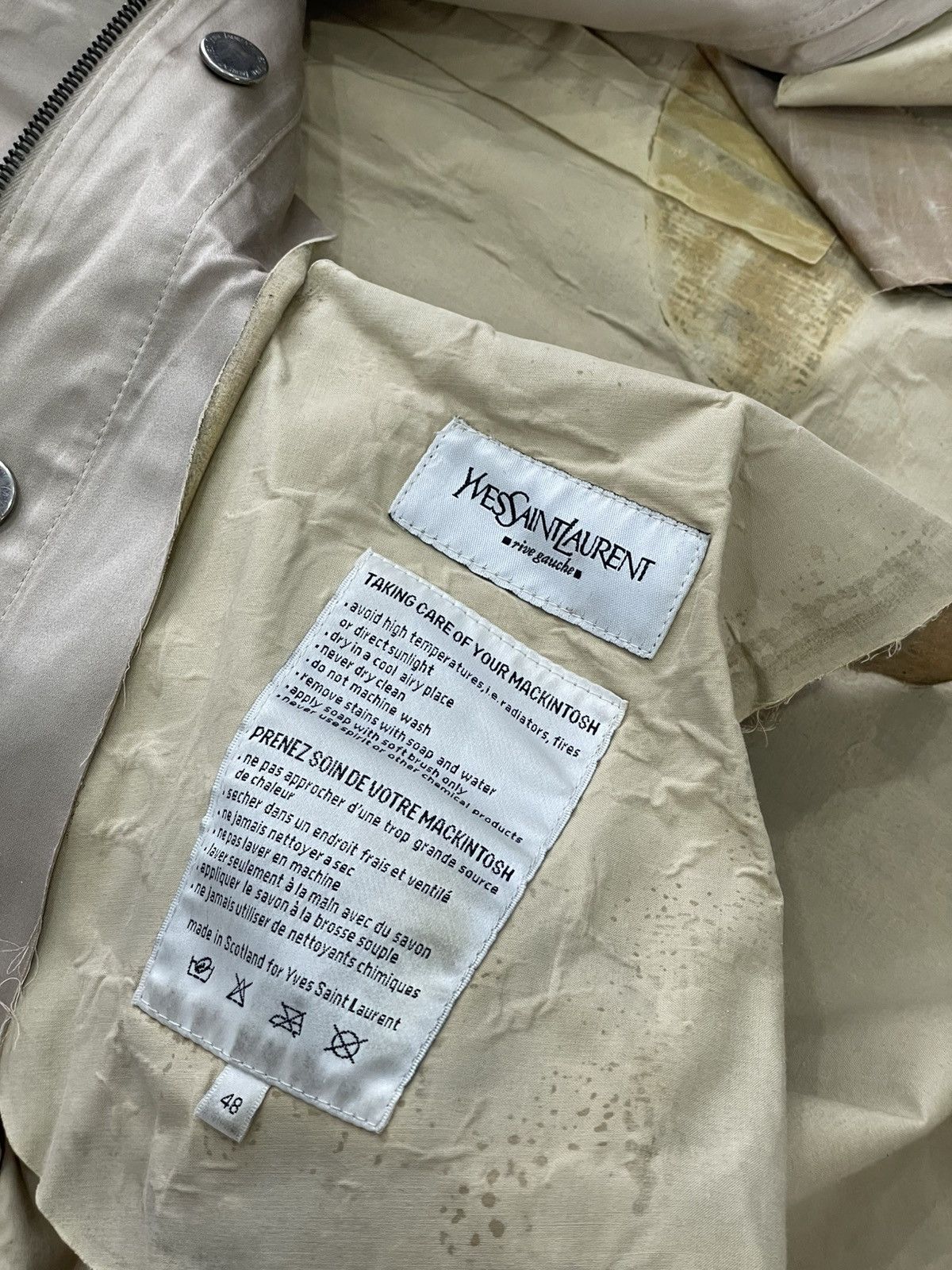 Vintage × Yves Saint Laurent Vintage YSL Trench Coat Luxury Old Money Yves Saint Laurent Size US M / EU 48-50 / 2 - 13 Thumbnail