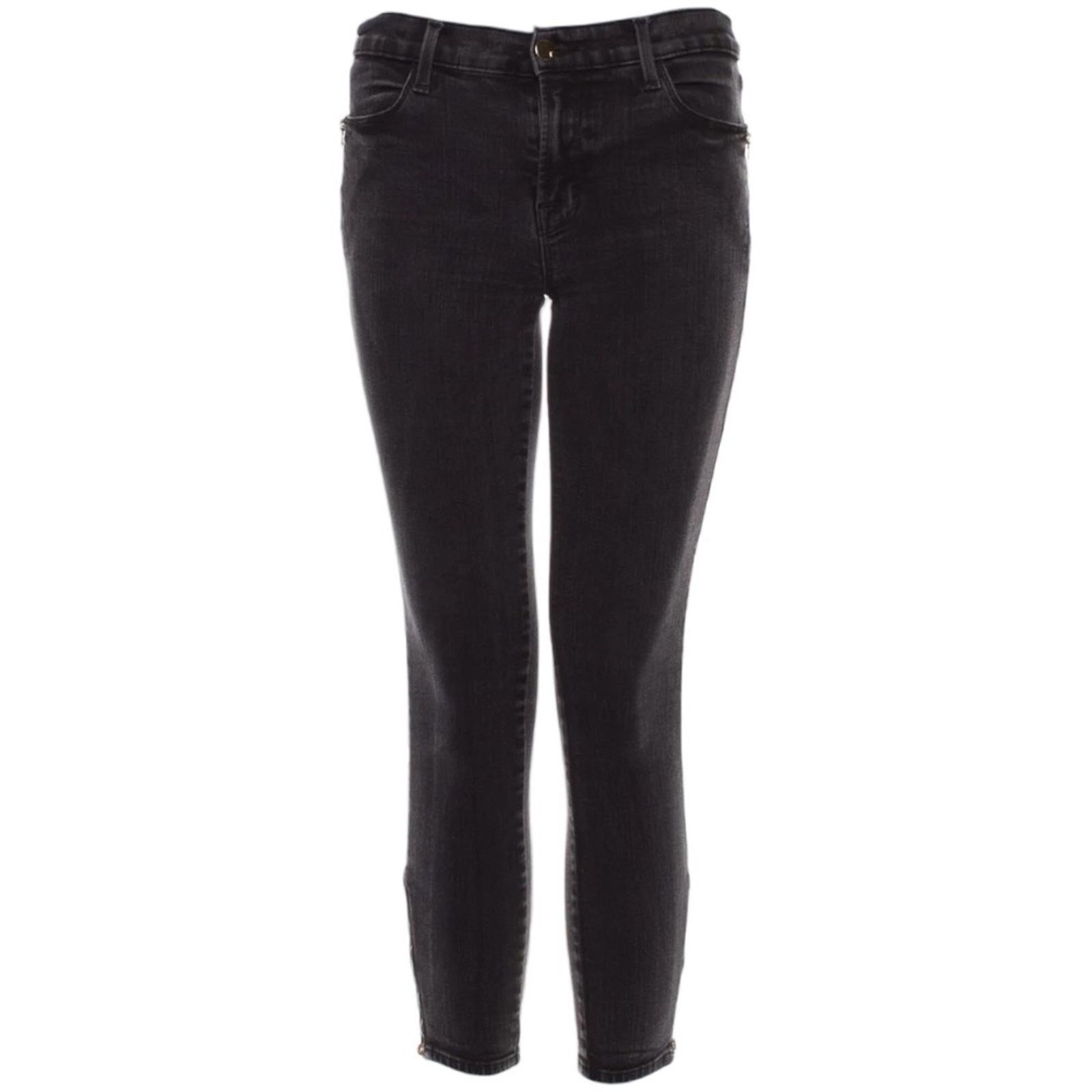 J Brand Grey Mid-Rise Skinny Leg Jeans, US27