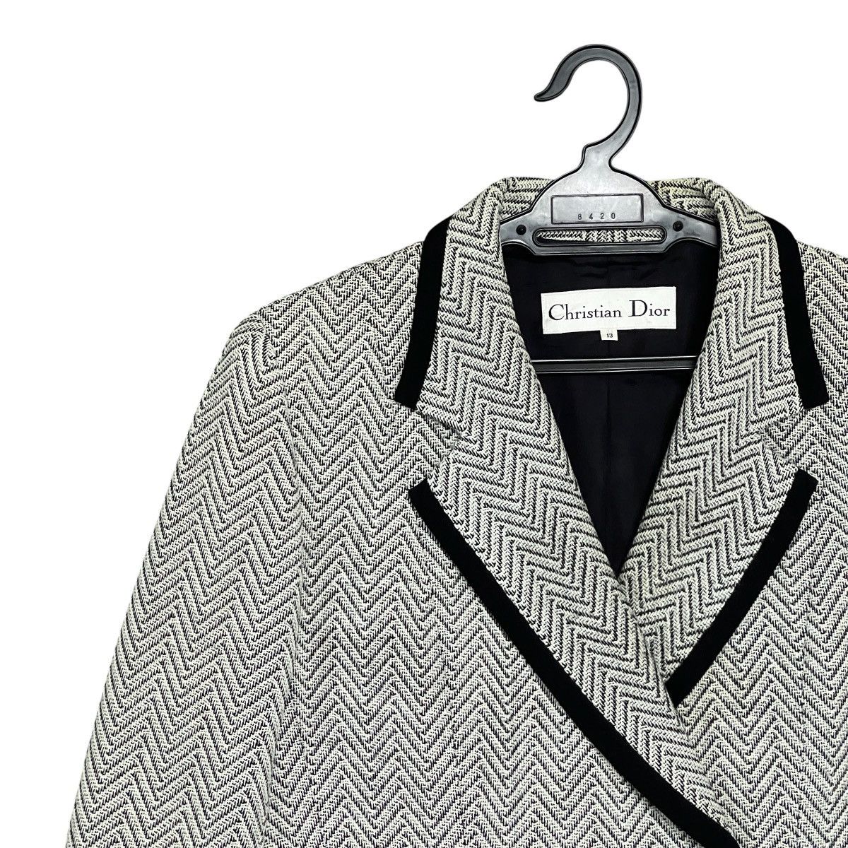 Dior Archive Vintage 90s Christian Dior Herringbone Wool Blazer Size M / US 6-8 / IT 42-44 - 7 Thumbnail