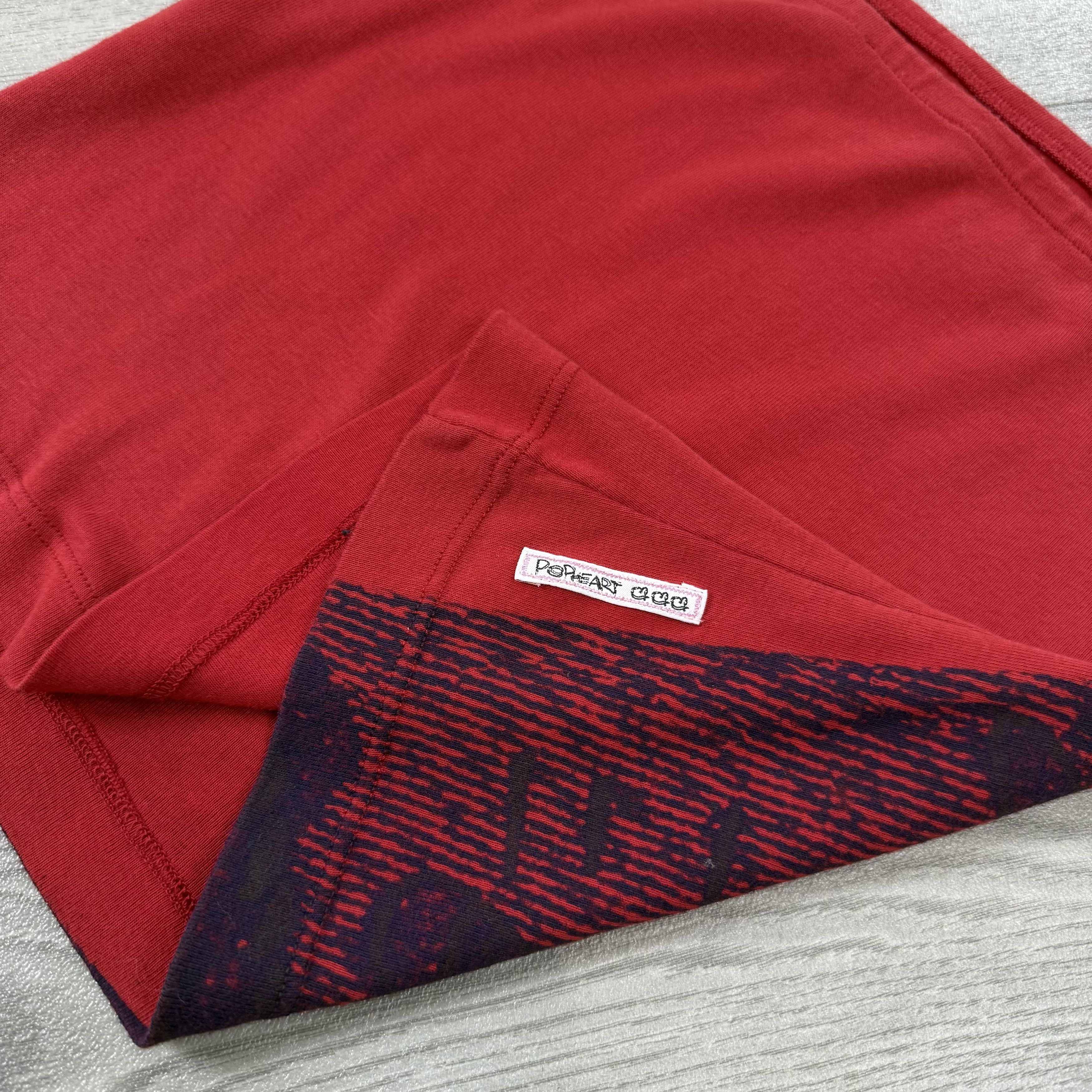 Vintage Vintage Pop Heart 90s Graphic Airplane Red Crop Top Size M / US 6-8 / IT 42-44 - 6 Thumbnail