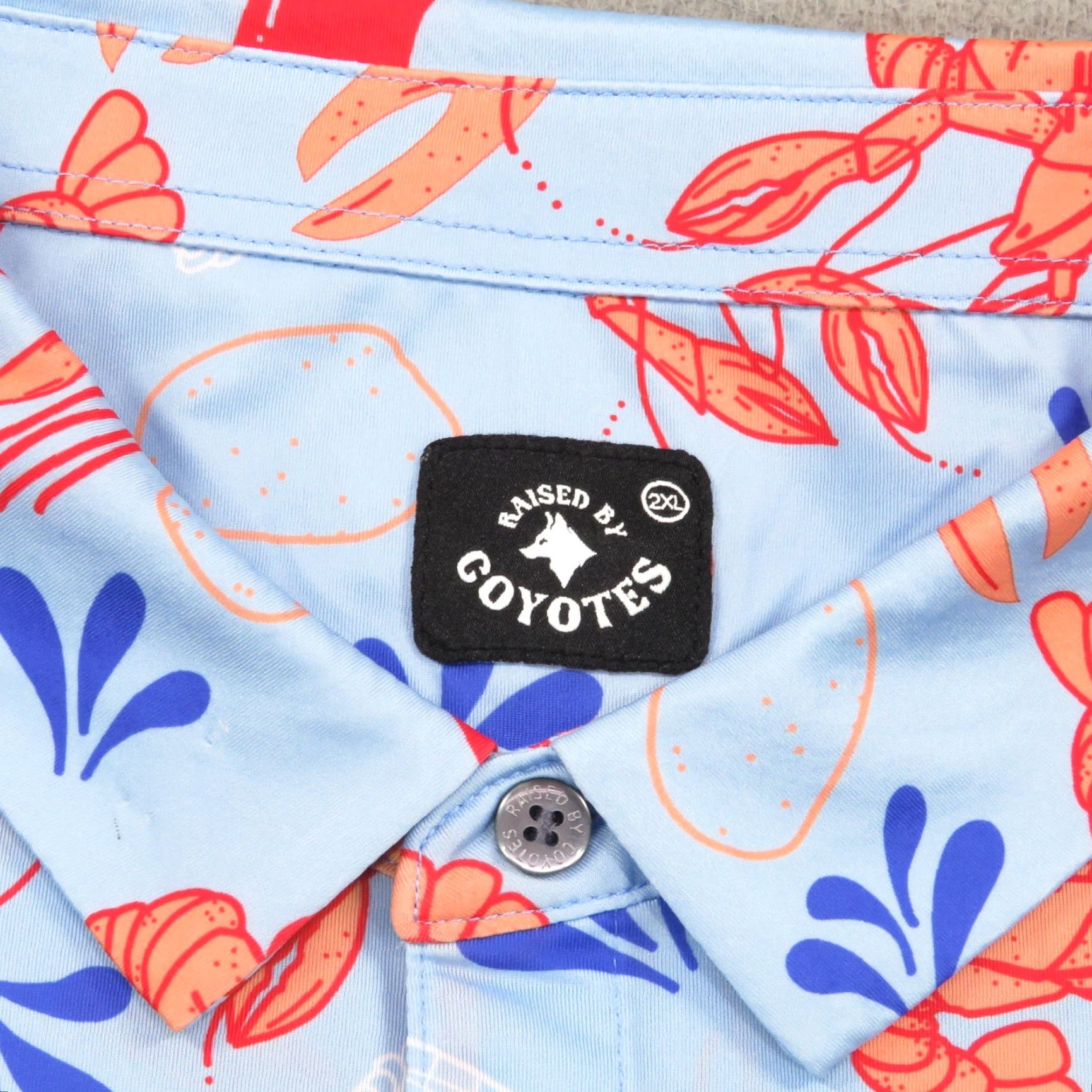 Vintage Raised By Coyotes Polo XXL Blue Southern Low Country All Over Performance Golf Size US XXL / EU 58 / 5 - 4 Thumbnail