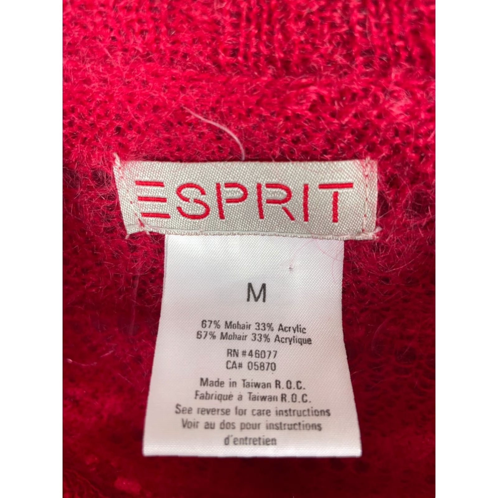 Esprit VINTAGE Esprit Mohair Rollneck Sweater Women's Medium Red Lightweight Oversized Knit 90s Retro Size M / US 6-8 / IT 42-44 - 3 Thumbnail