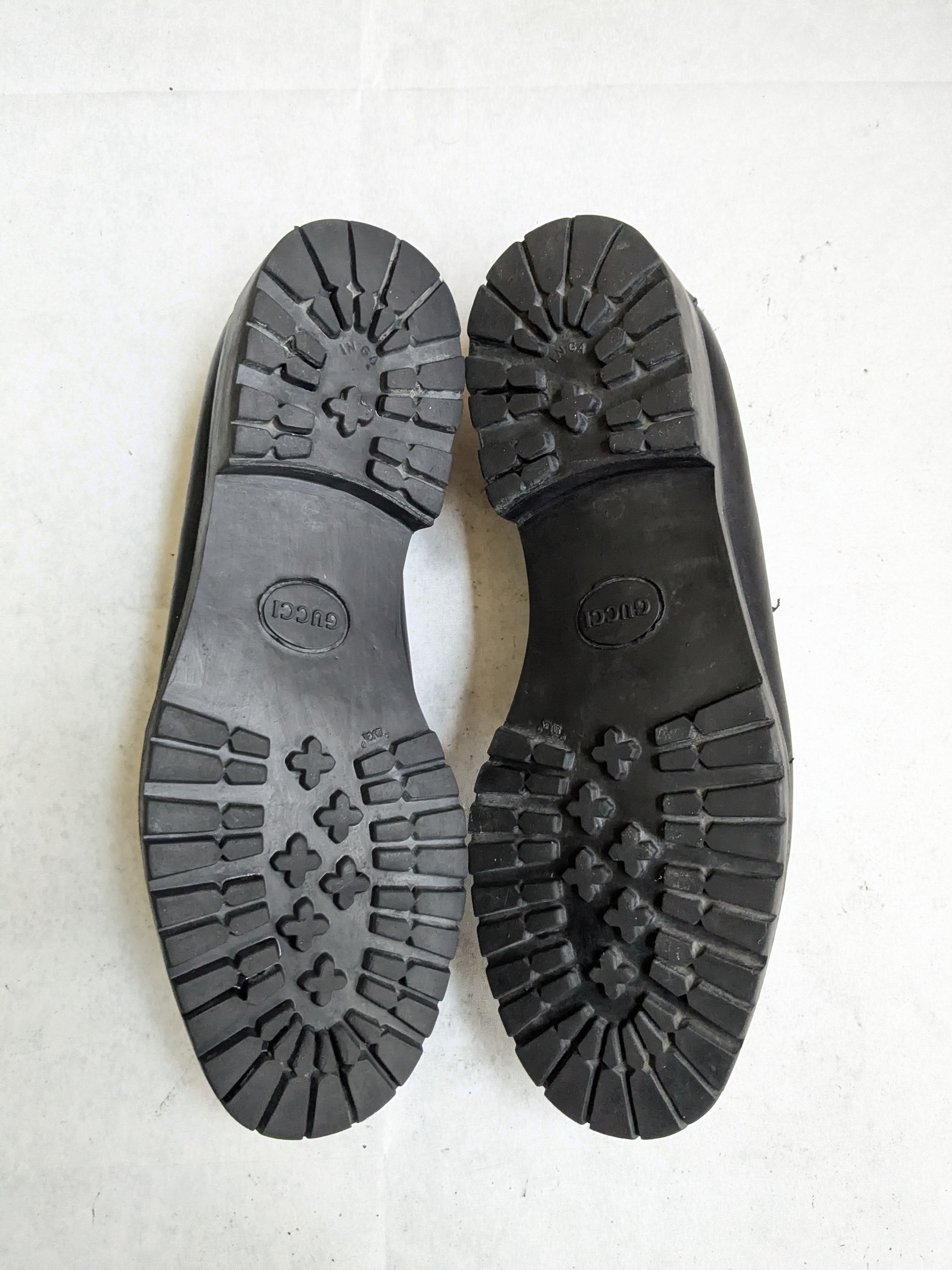 Gucci Gucci Horsebit Loafers Black Leather 12.5 Rubber Size US 12.5 / EU 45-46 - 11 Thumbnail