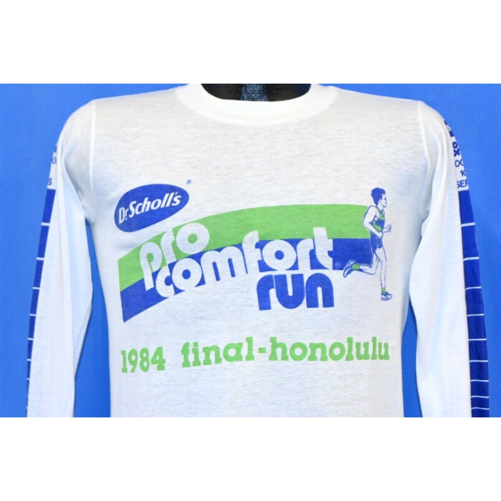 image of Champion Vintage 80's Dr. Scholls Pro Comfort Run Honolulu Final 1984 Long sleeve T-Shirt Small S i